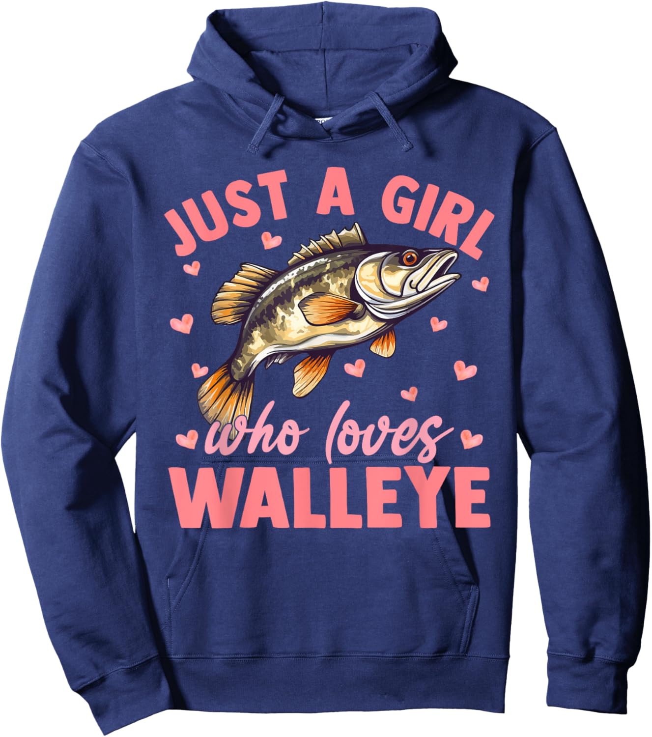 Floral Walleye Fish Just A Girl Who Loves Walleye Hoodie - Hoodie | Navy