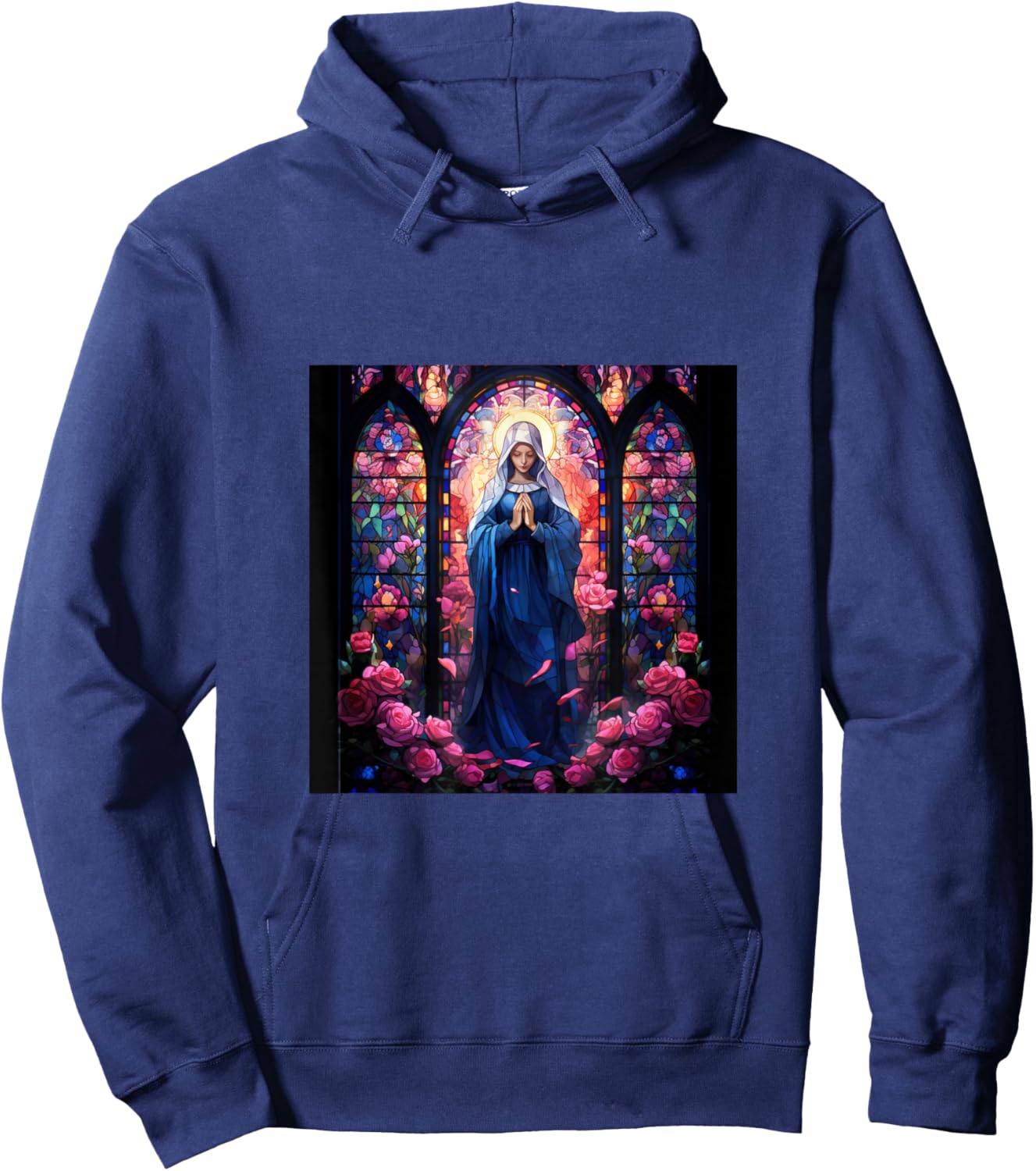 Blessed Virgin Mary Jesus Christian Hoodie - Hoodie | Navy
