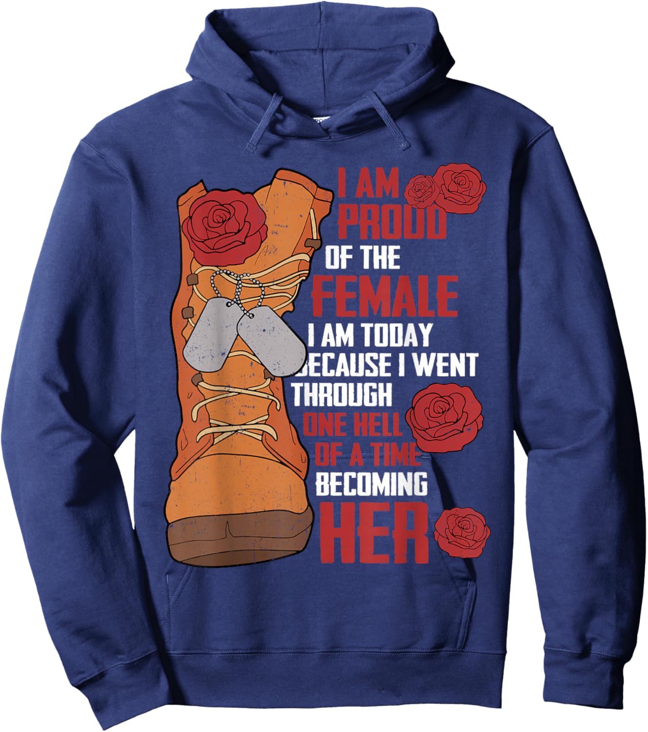 Patriotic Veteran Women Army Retired Retirement Military Hoodie - Hoodie | Navy