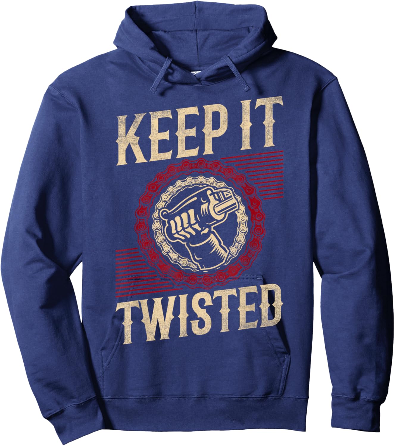 Keep It Twisted - Vintage Motorcycle Hoodie - Hoodie | Navy