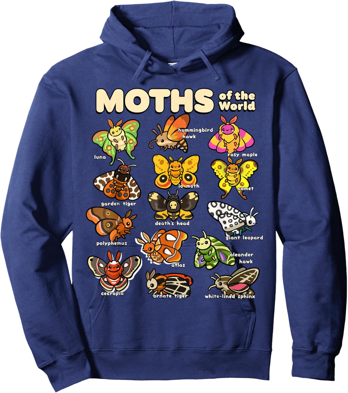 Moth Shirt for Insect Moth Lovers Moths Animals of The World Hoodie - Hoodie | Navy