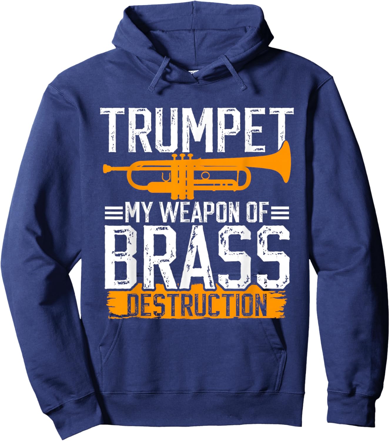 Elegant Trumpet Player Jazz Orchestra Marching Band Hoodie - Hoodie | Navy