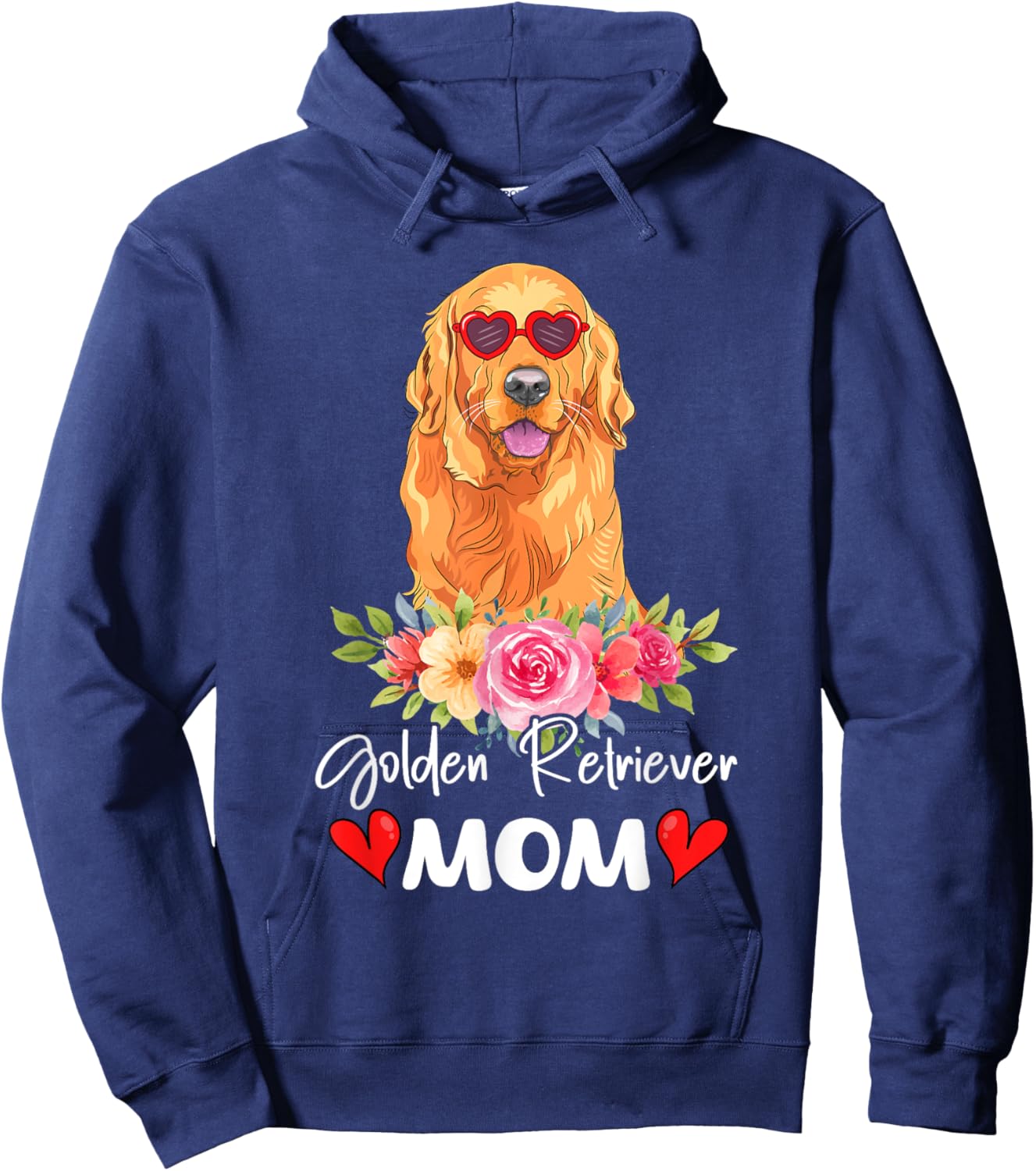 Golden Retriever Mom Mama Sunglasses Dog Lover Owner Hoodie - Hoodie | Navy