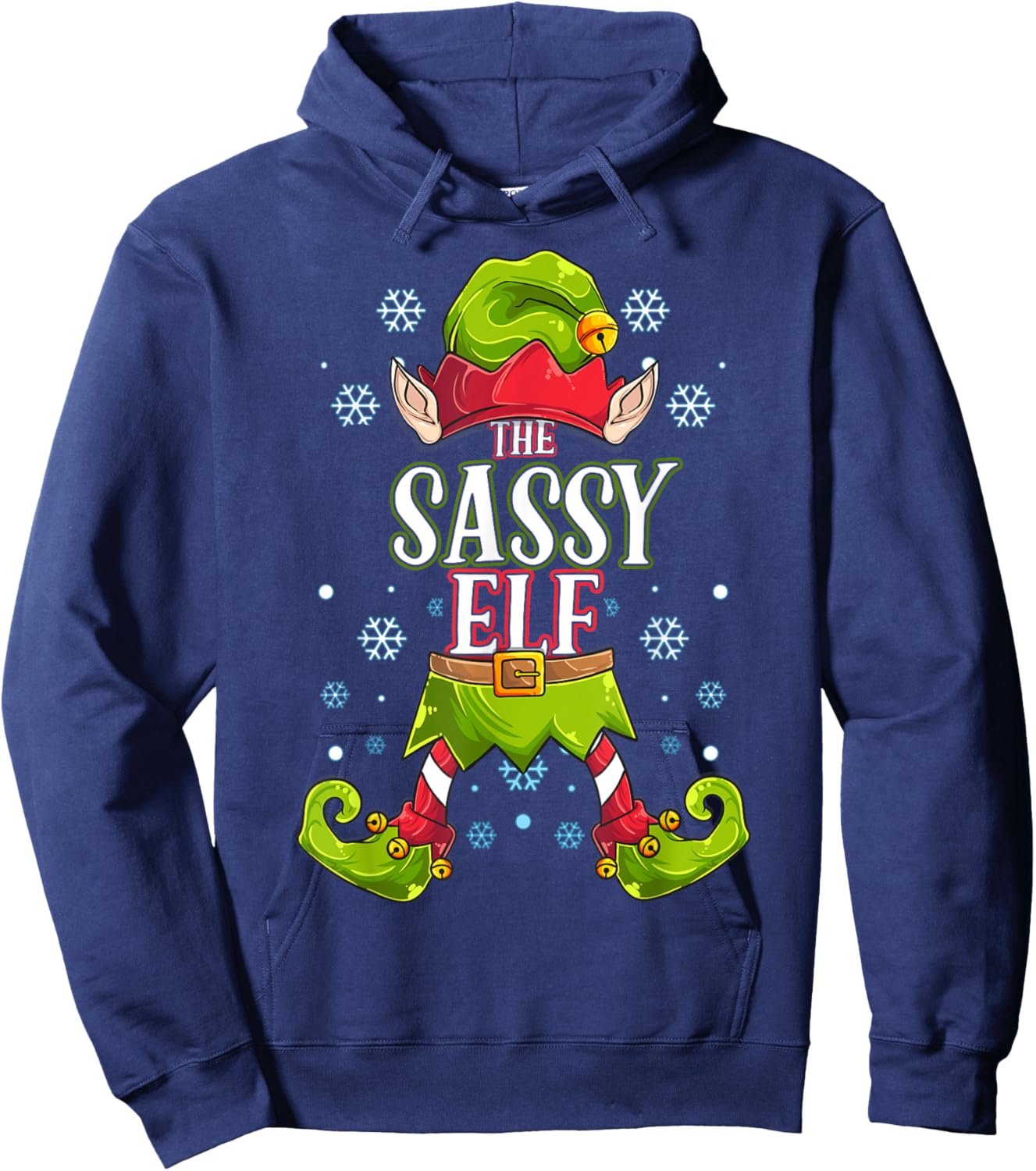 Sassy Elf Matching Family Group Christmas Party Hoodie - Hoodie | Navy
