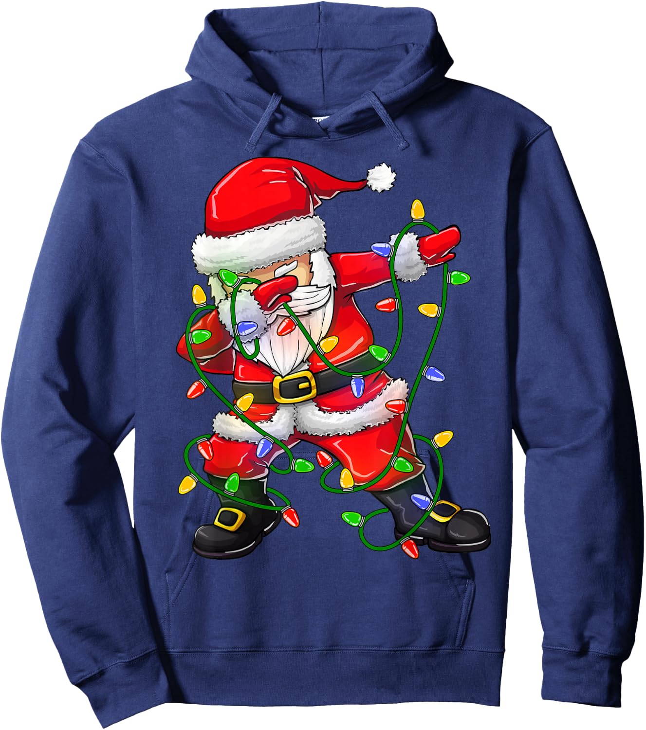 Dabbing Santa Funny Christmas Shirts Women 2024 Boys Girls Hoodie - Hoodie | Navy