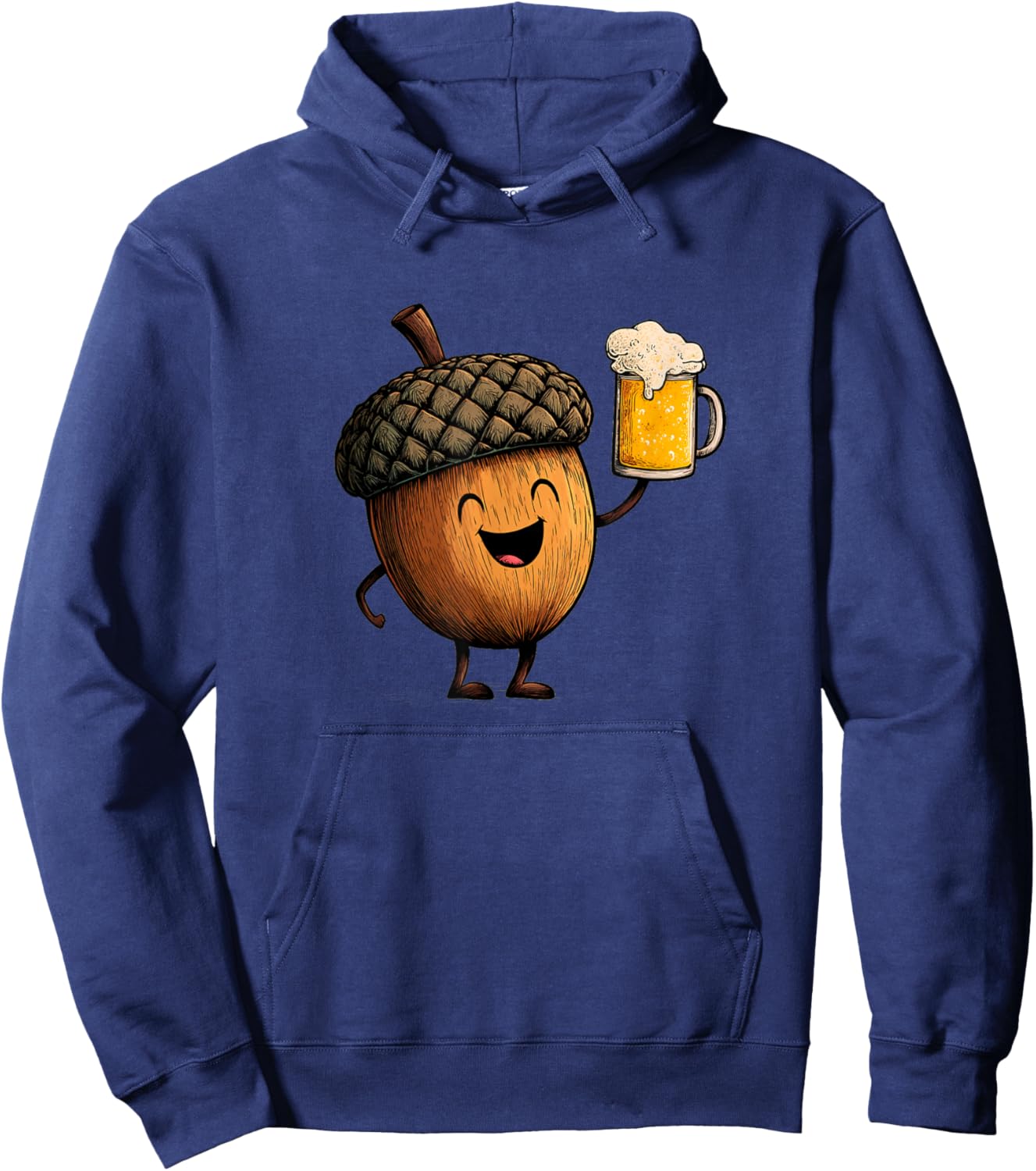 Amazing Acorn with Beer Glass in Hand for Oak Tree Lovers Hoodie - Hoodie | Navy
