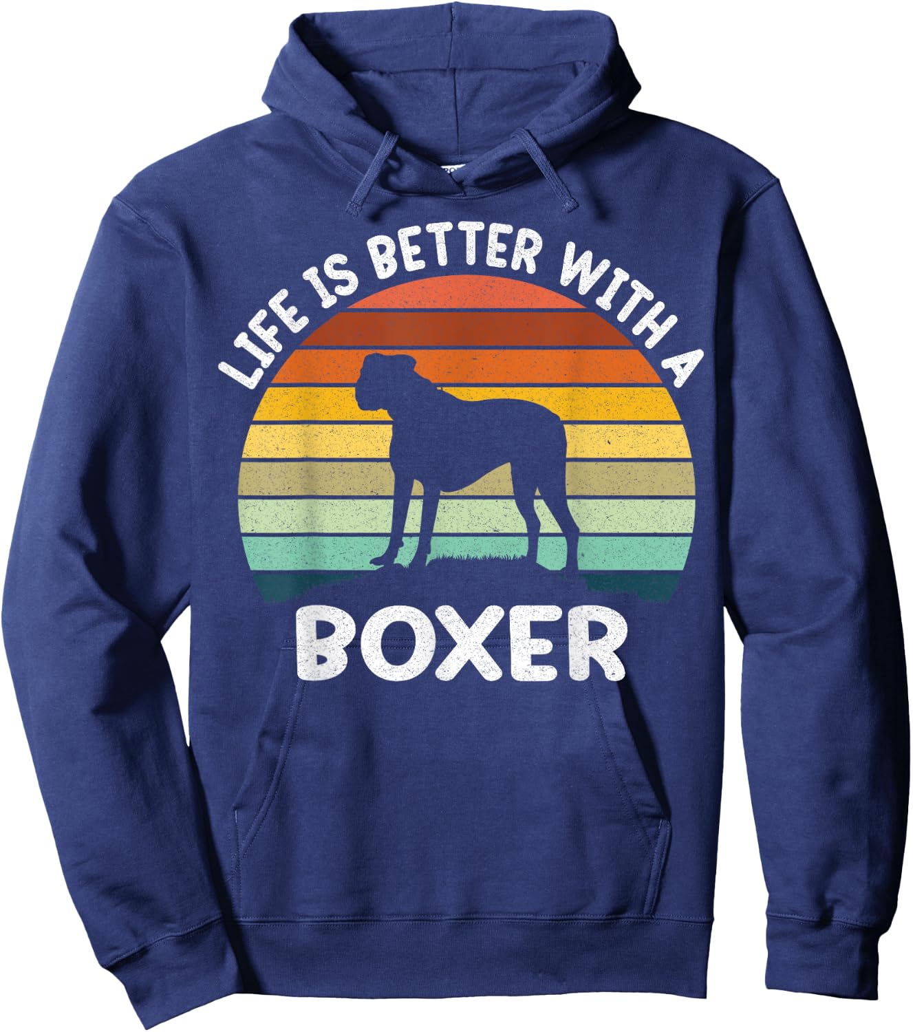 Life is Better With A Boxer Dog Boxer Dad Boxer mom Men Women Kids Hoodie - Hoodie | Navy