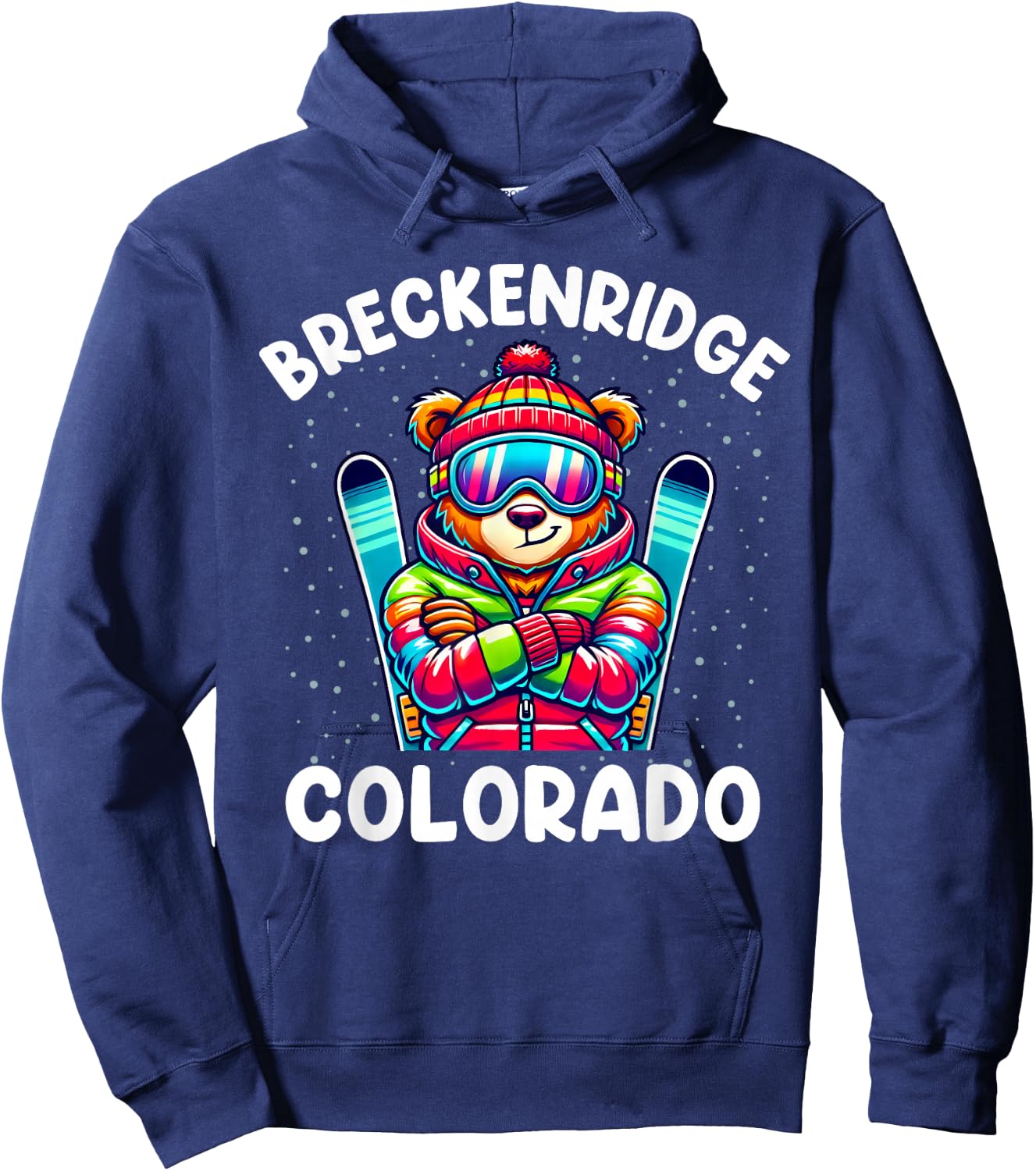 Breckenridge Colorado Ski Family Trip Cute Bear for Kids Hoodie - Hoodie | Navy