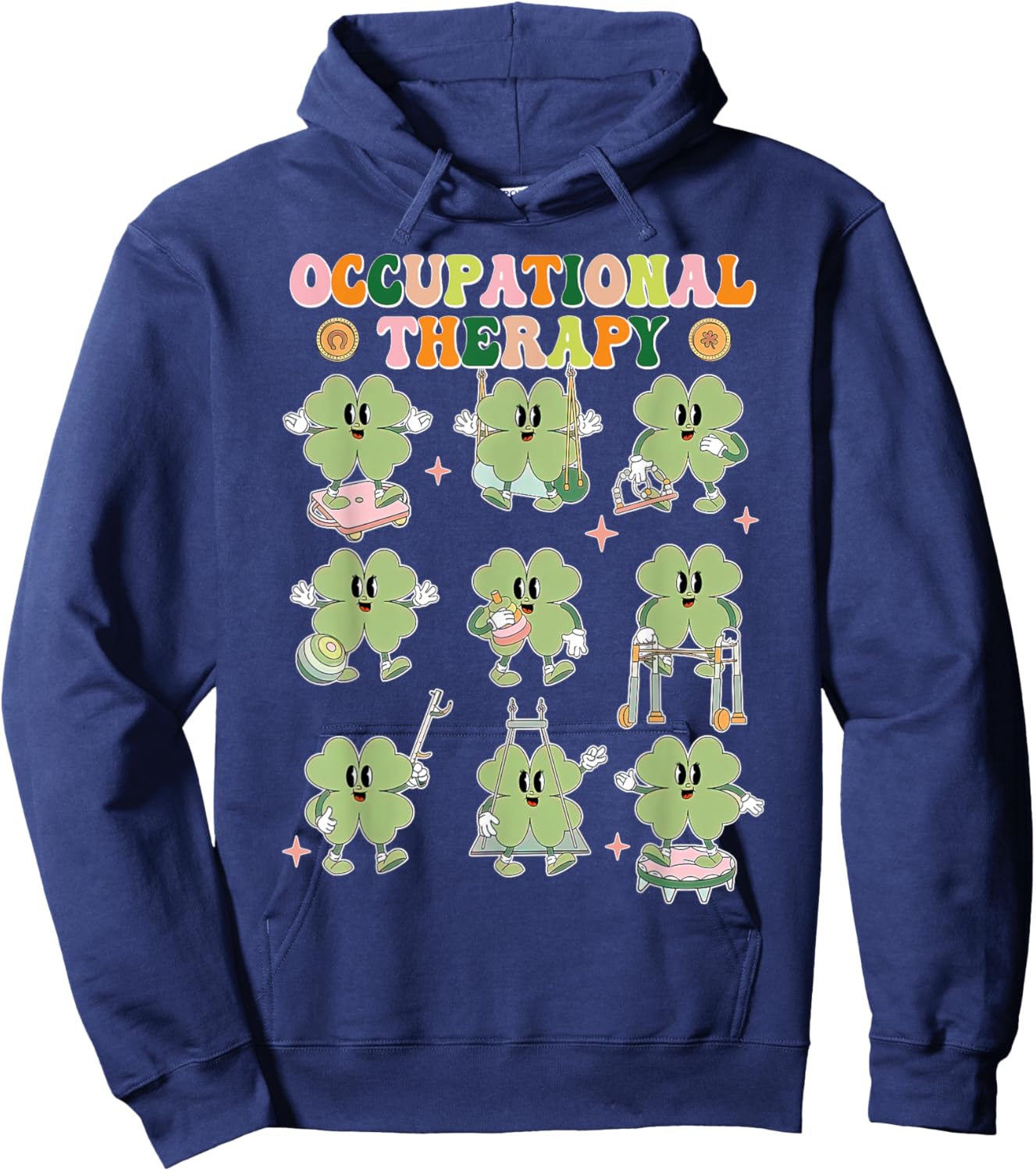 Shamrock Occupational Therapy St. Patrick's Day OT OTA COTA Hoodie - Hoodie | Navy