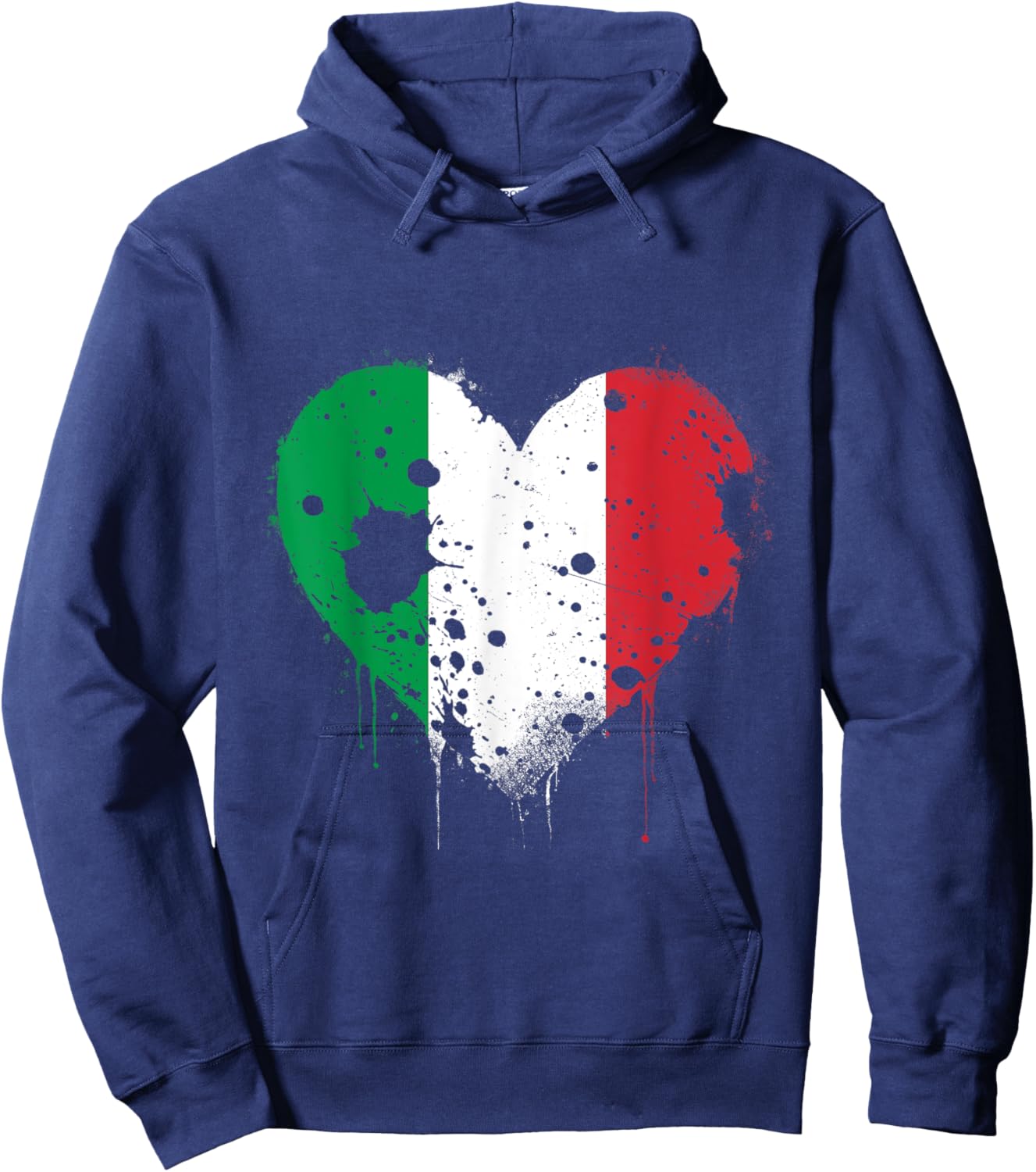 Italian Flag with Heart Shaped Roots Hoodie - Hoodie | Navy