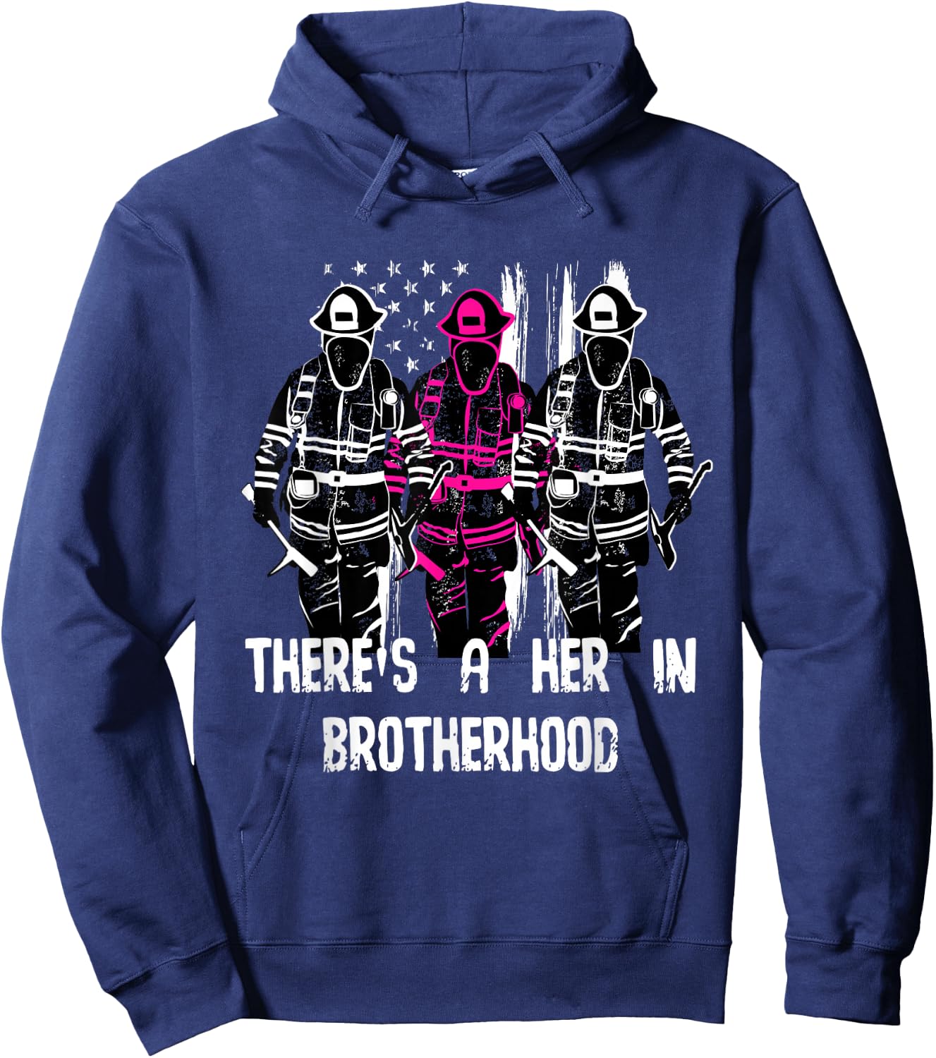 Female Firefighter Women Brotherhood Promotion Hoodie - Hoodie | Navy