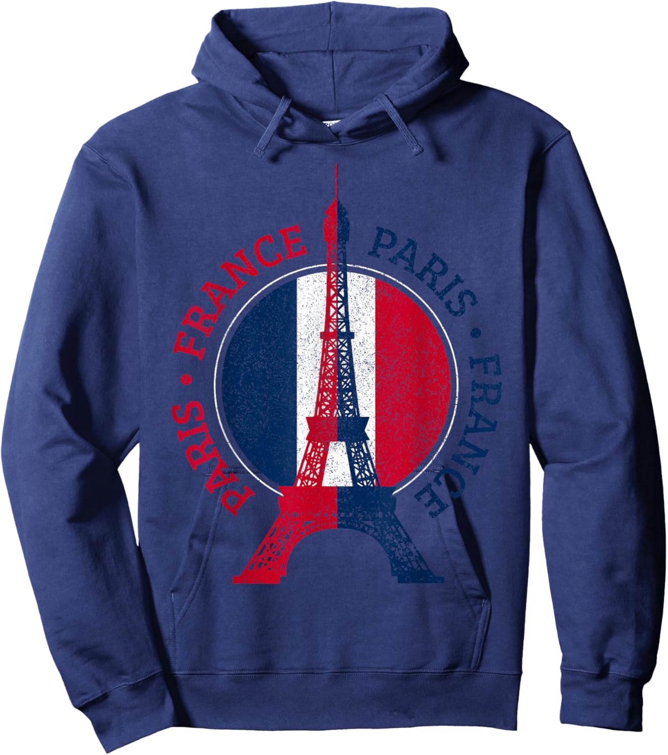 Paris France Eiffel Tower France Flag Travel Souvenir Hoodie - Hoodie | Navy