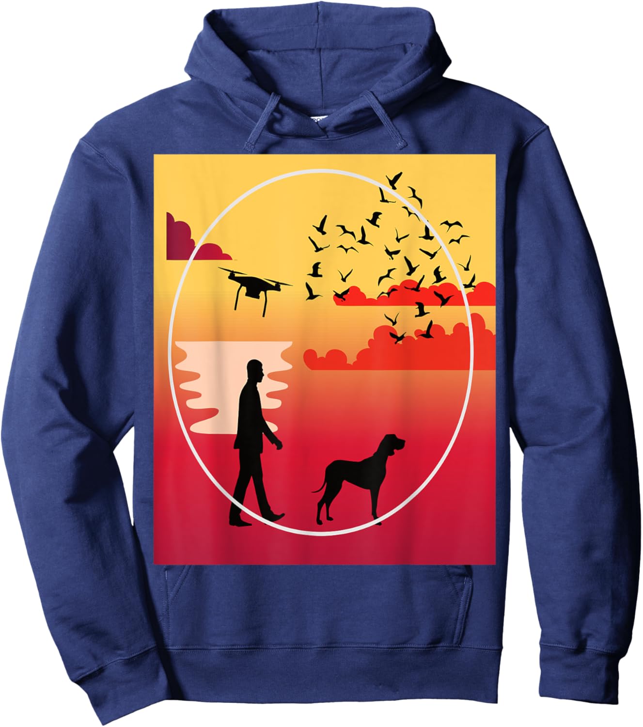 Drone Life Dogs Drones Sunsets Family Quadcopter Love Hoodie - Hoodie | Navy