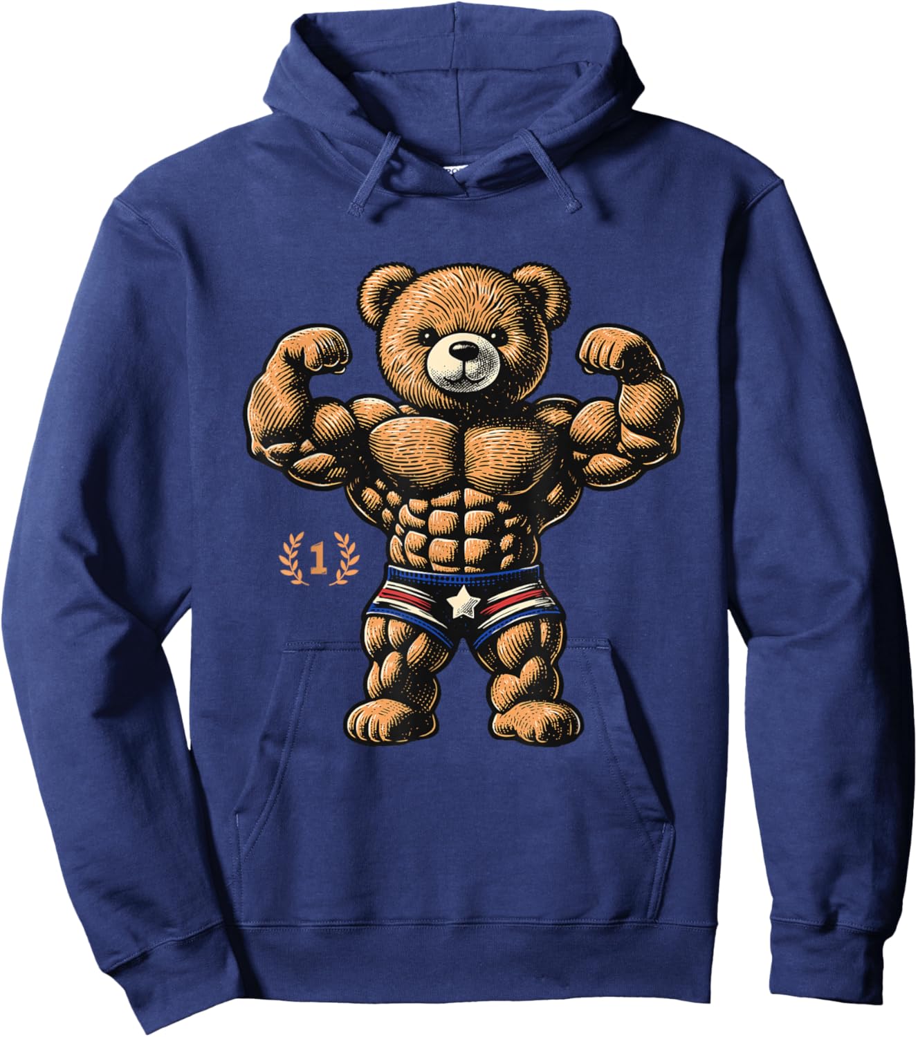 Bear Bodybuilding Gift Man Sporty Bodybuilder GYM , Black, S Hoodie - Hoodie | Navy