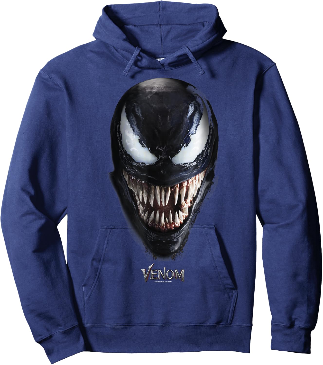 Marvel Venom Up Close Face Grin Small Hoodie - Hoodie | Navy