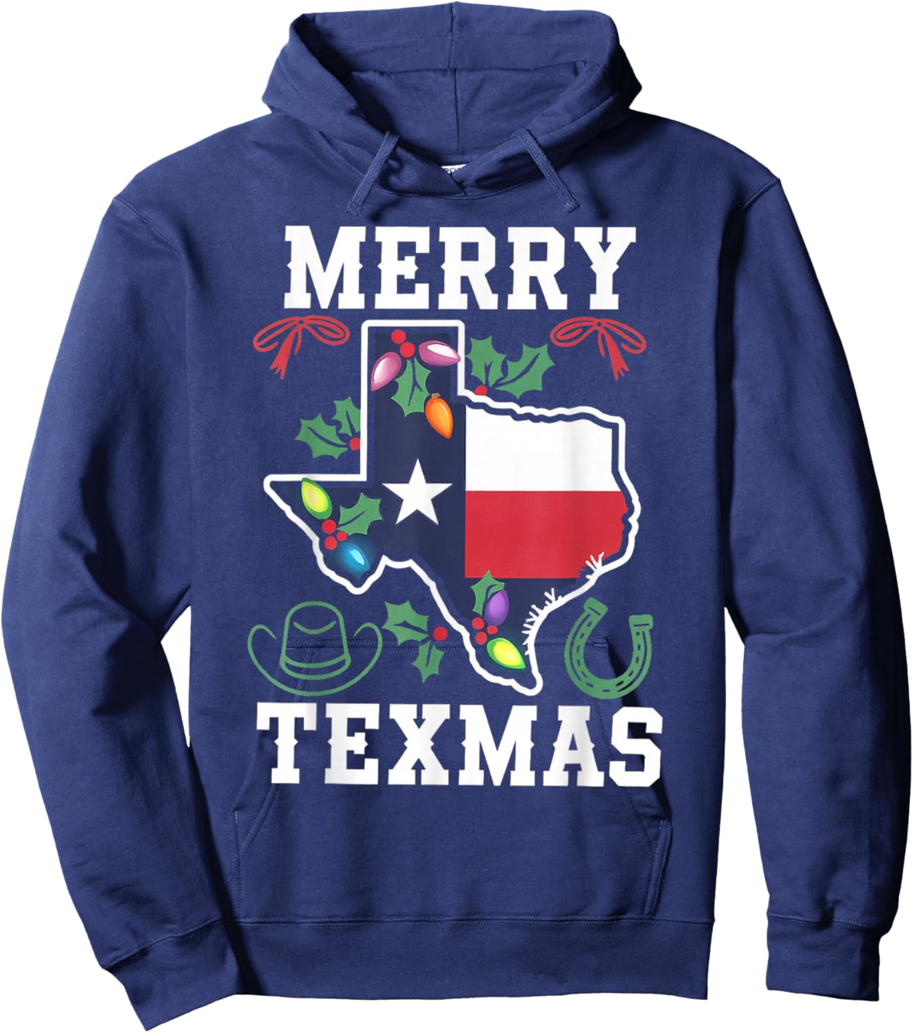 Funny Merry Texmas Texas State Family Christmas Xmas Pajama Hoodie - Hoodie | Navy