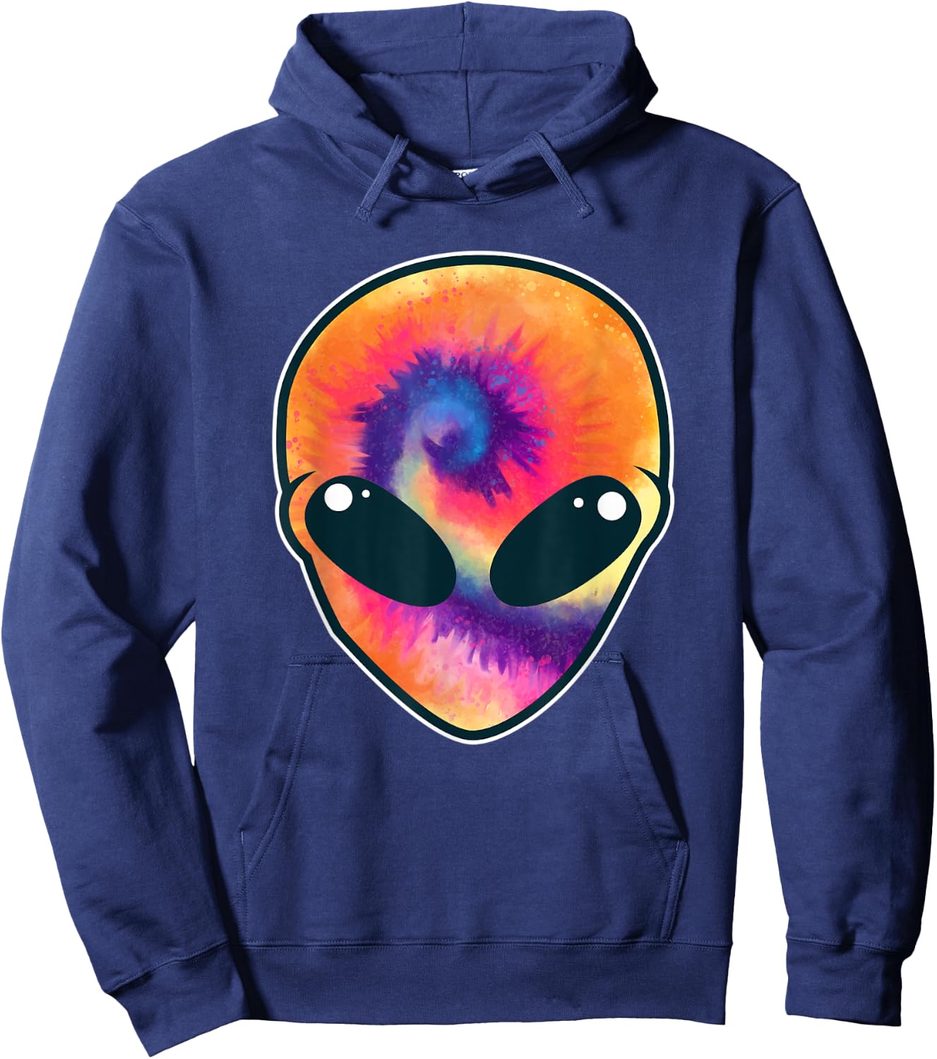 Funny Crazy Alien Head UFO Extraterrestrial Alien Lover Hoodie - Hoodie | Navy