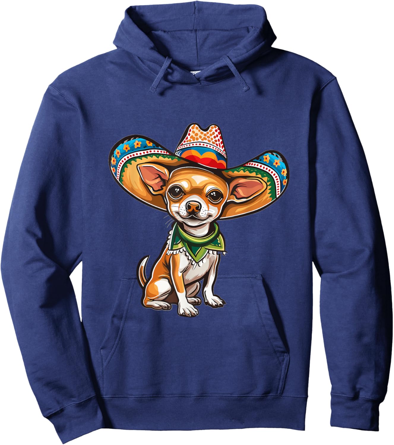 Funny Cinco de Mayo Chihuahua Graphic Hoodie - Hoodie | Navy