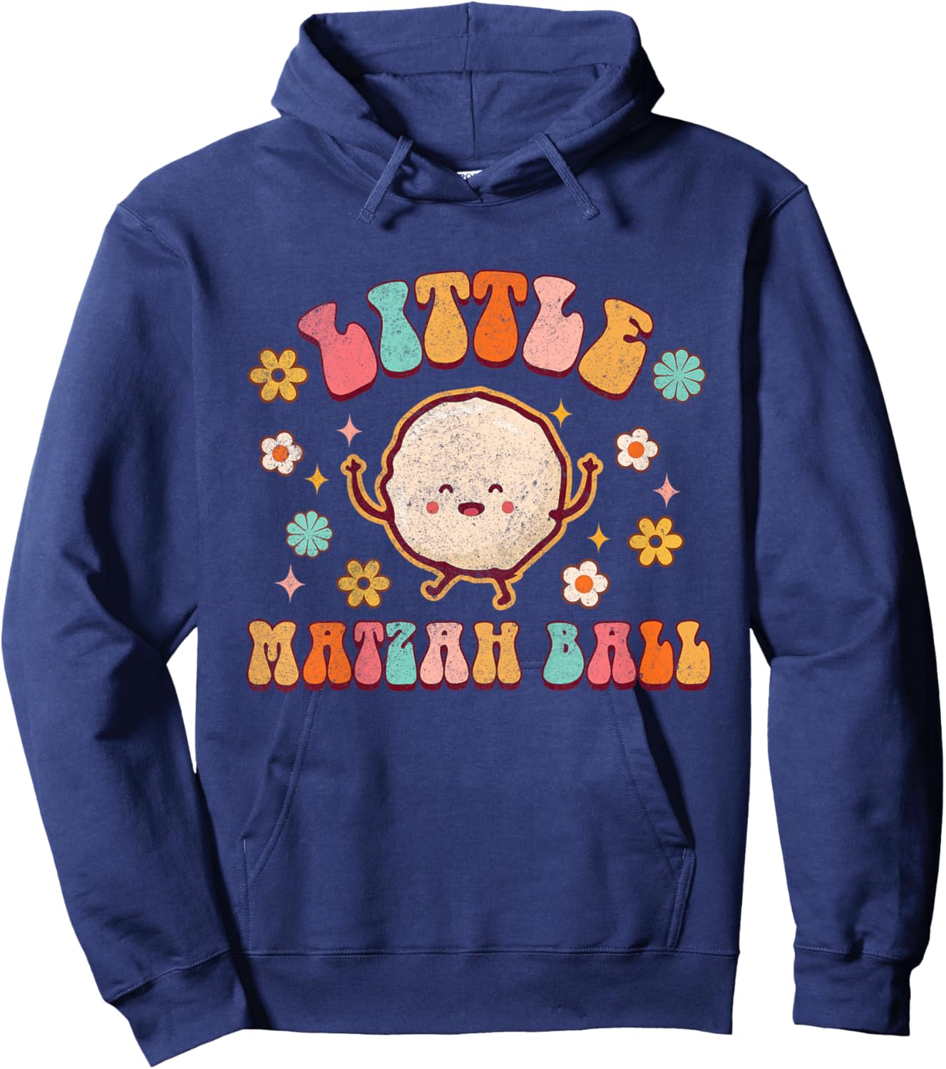 Little Matzah Ball Cute Jewish Baby Shower Passover Groovy Hoodie - Hoodie | Navy
