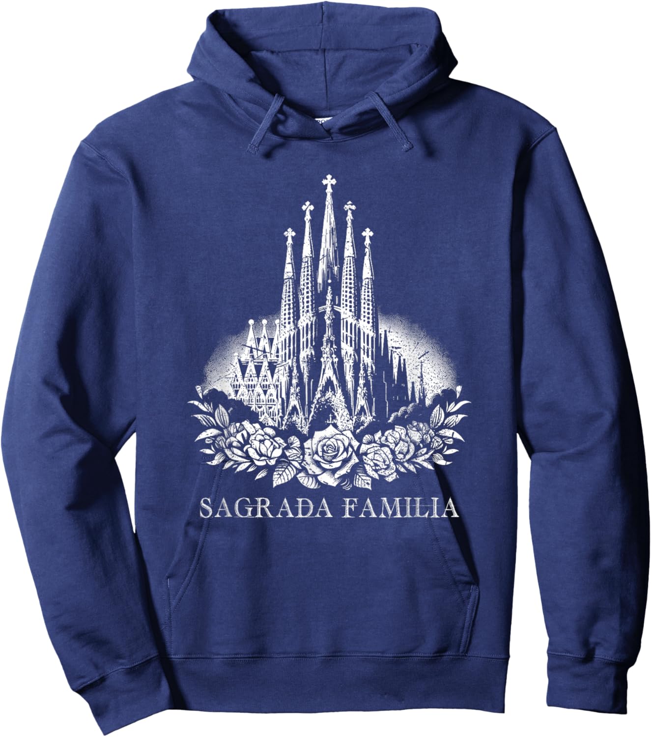 Basílica de la Sagrada Família Barcelona Vintage Floral Hoodie - Hoodie | Navy