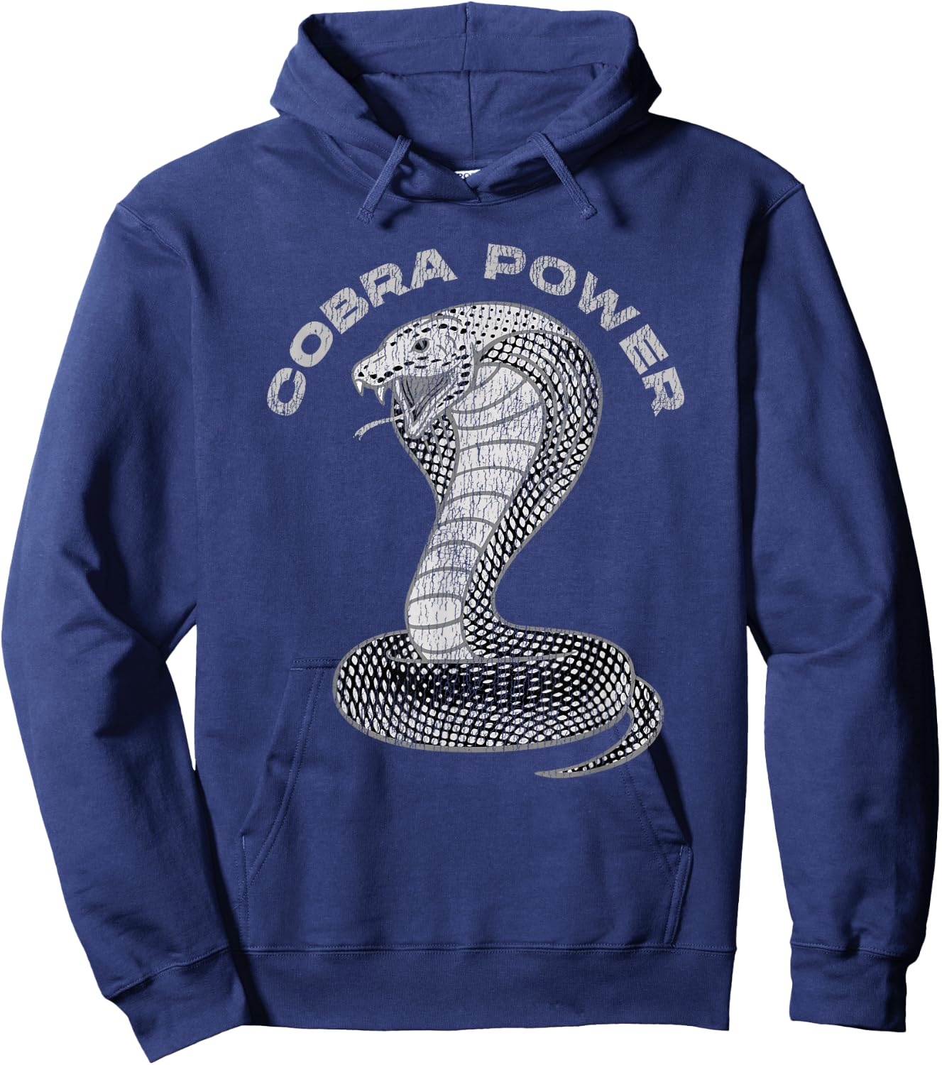 Vintage Distressed King Cobra Power Snake Muscle Car Karate Hoodie - Hoodie | Navy