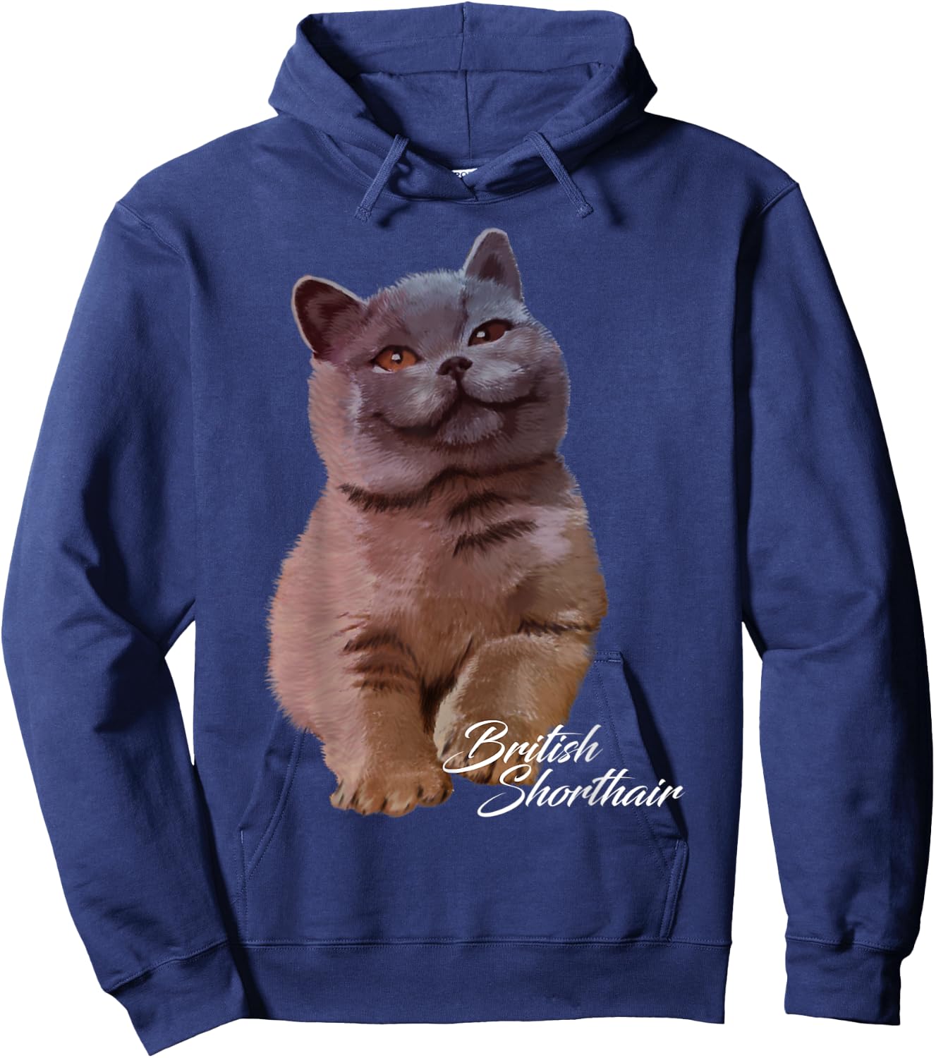 Colorful British Shorthair Cat Funny Kitties Lover Gift Men Women Kids Hoodie - Hoodie | Navy