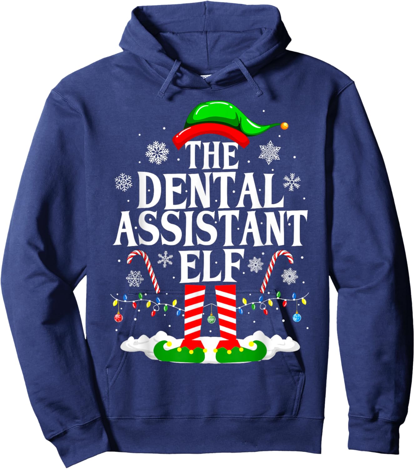 The Dental Assistant Elf Funny Christmas Dental Assistant Hoodie - Hoodie | Navy