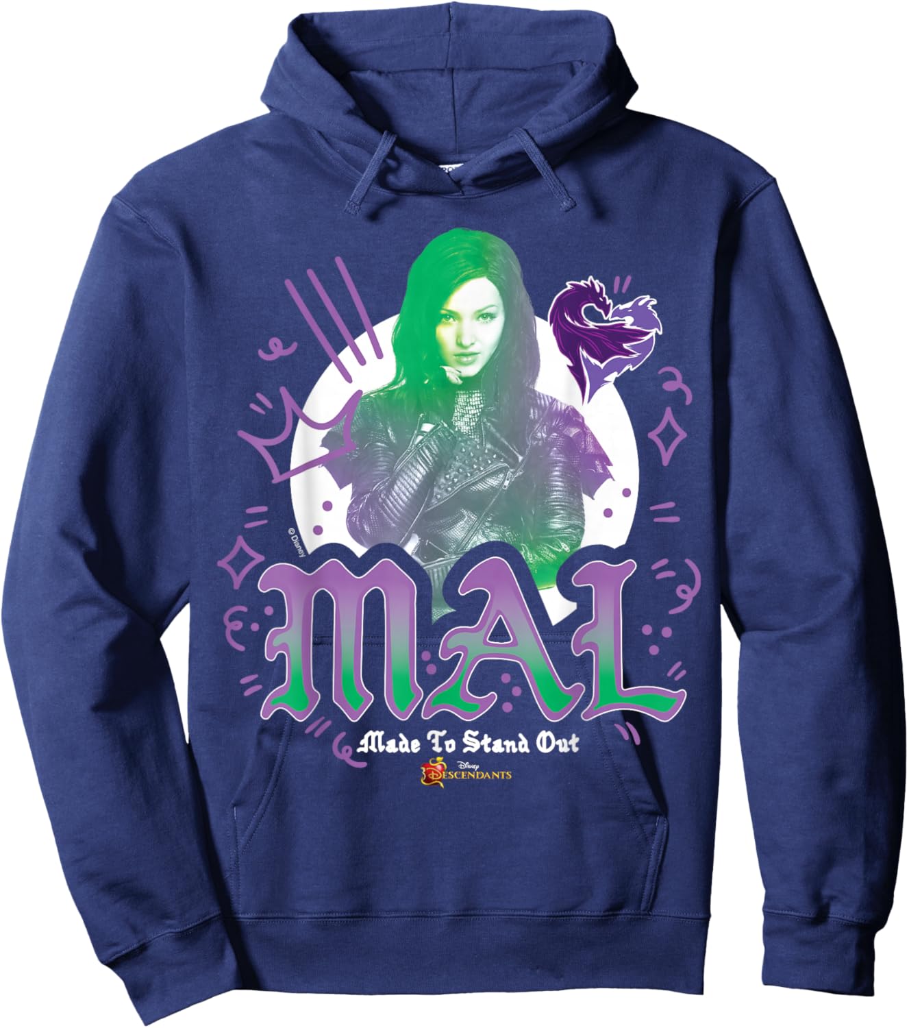 Descendants - Mal Made to Stand Out Hoodie - Hoodie | Navy
