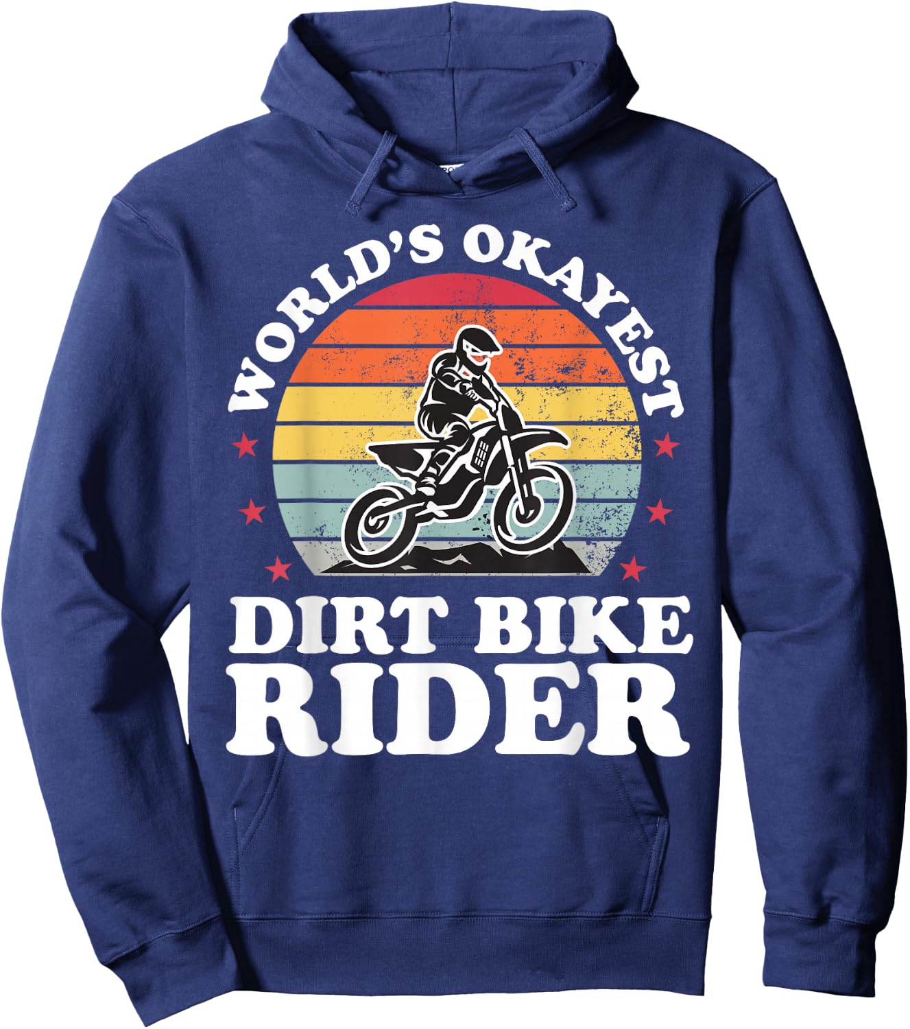 Worlds Okayest Dirt Bike Rider Motocross Boys Girls Hoodie - Hoodie | Navy