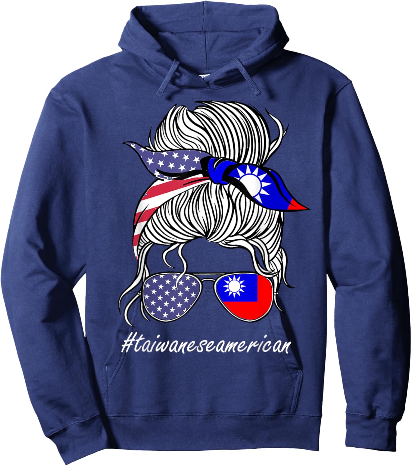 Taiwan Heritage American Women Girl Taiwan Flag Hoodie - Hoodie | Navy