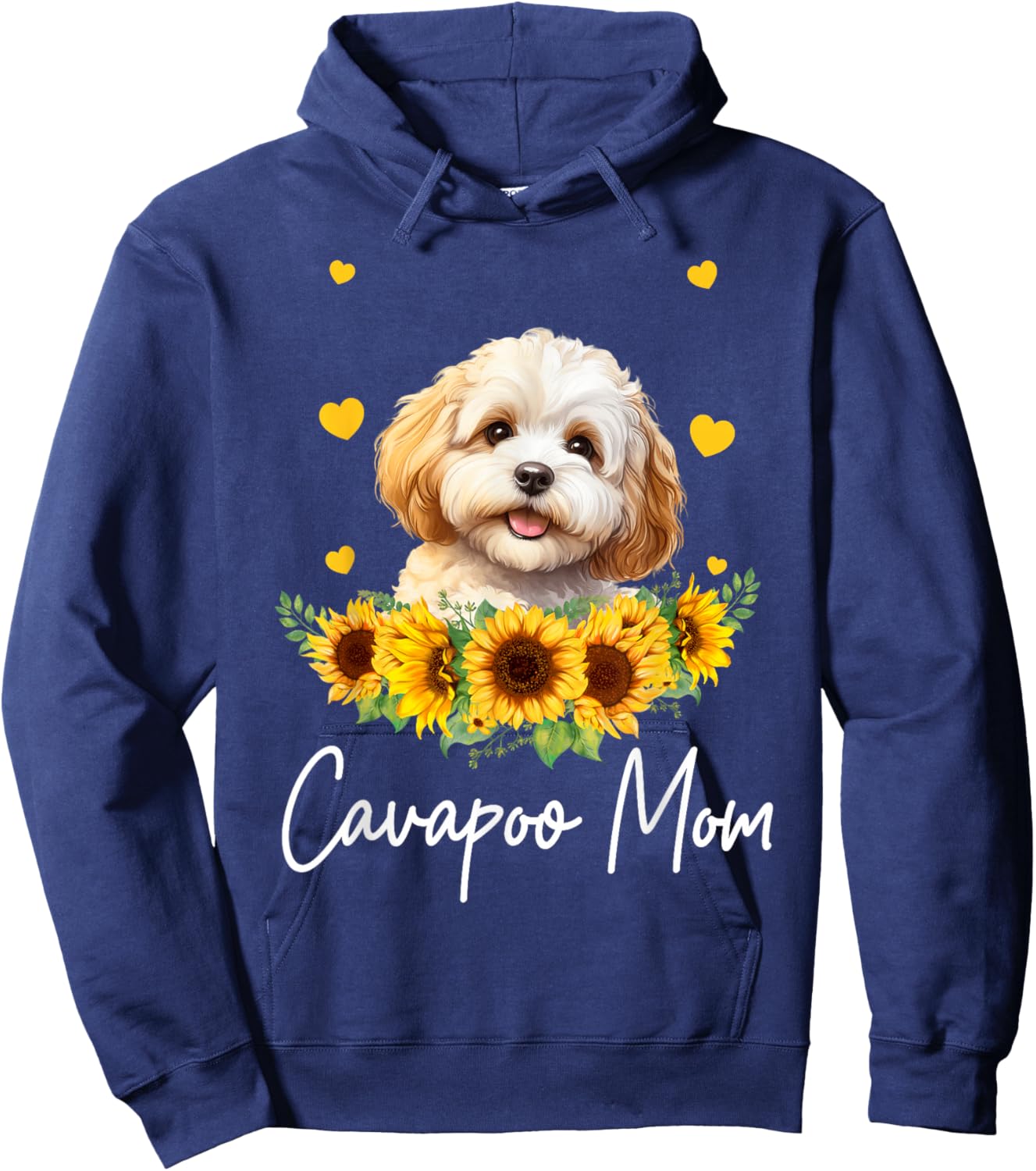 Sunflower Cavapoo Mom Dog Lover Hoodie - Hoodie | Navy