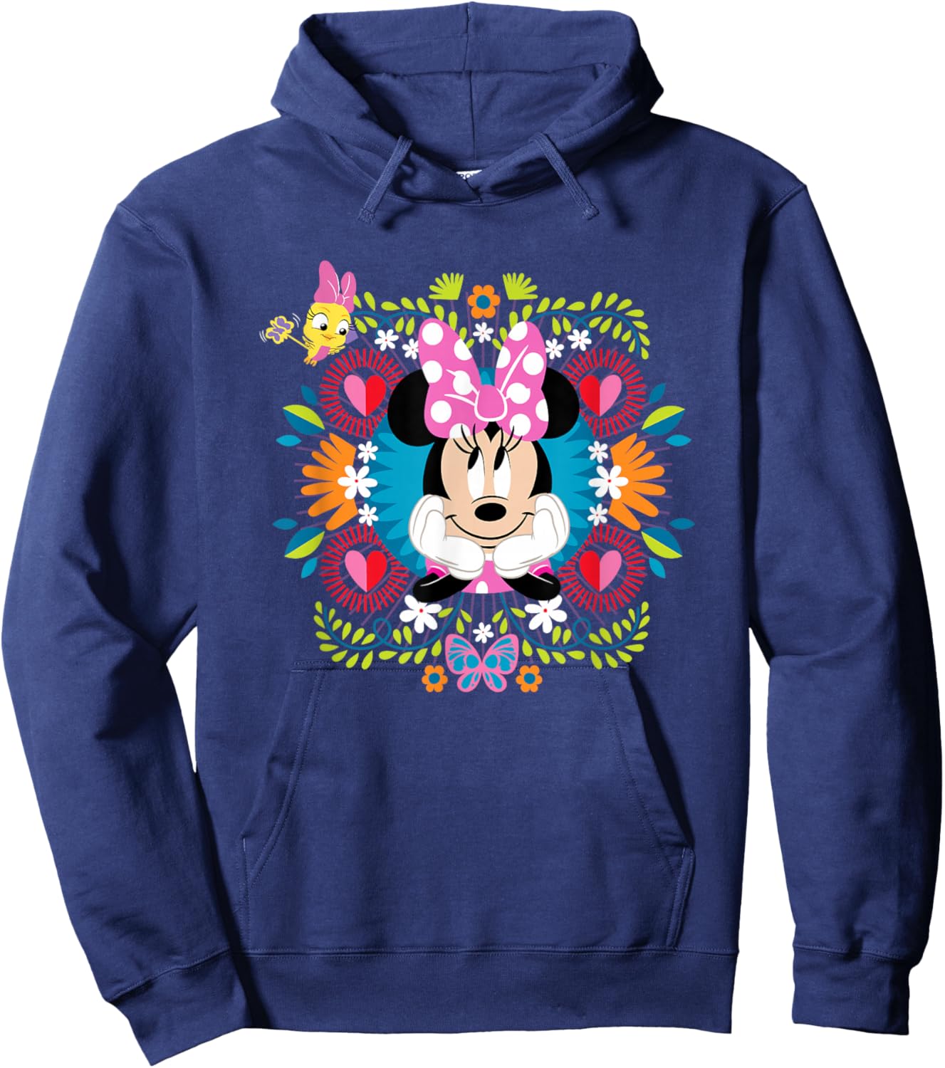 Disney Minnie Mouse Vintage Polka Dot Floral Frame Hoodie - Hoodie | Navy