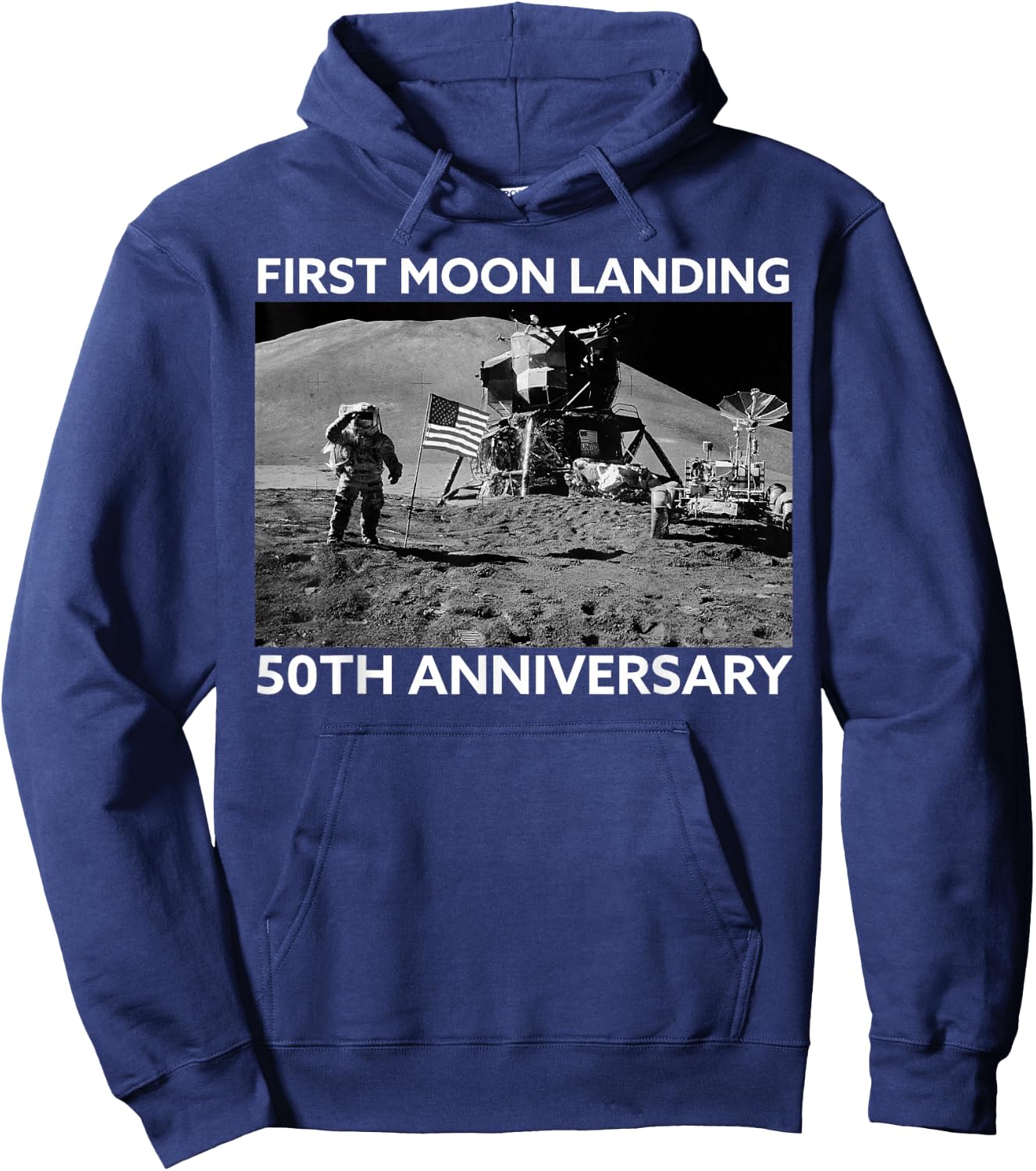 Space Design First Moon Landing 50th Anniversary Hoodie - Hoodie | Navy