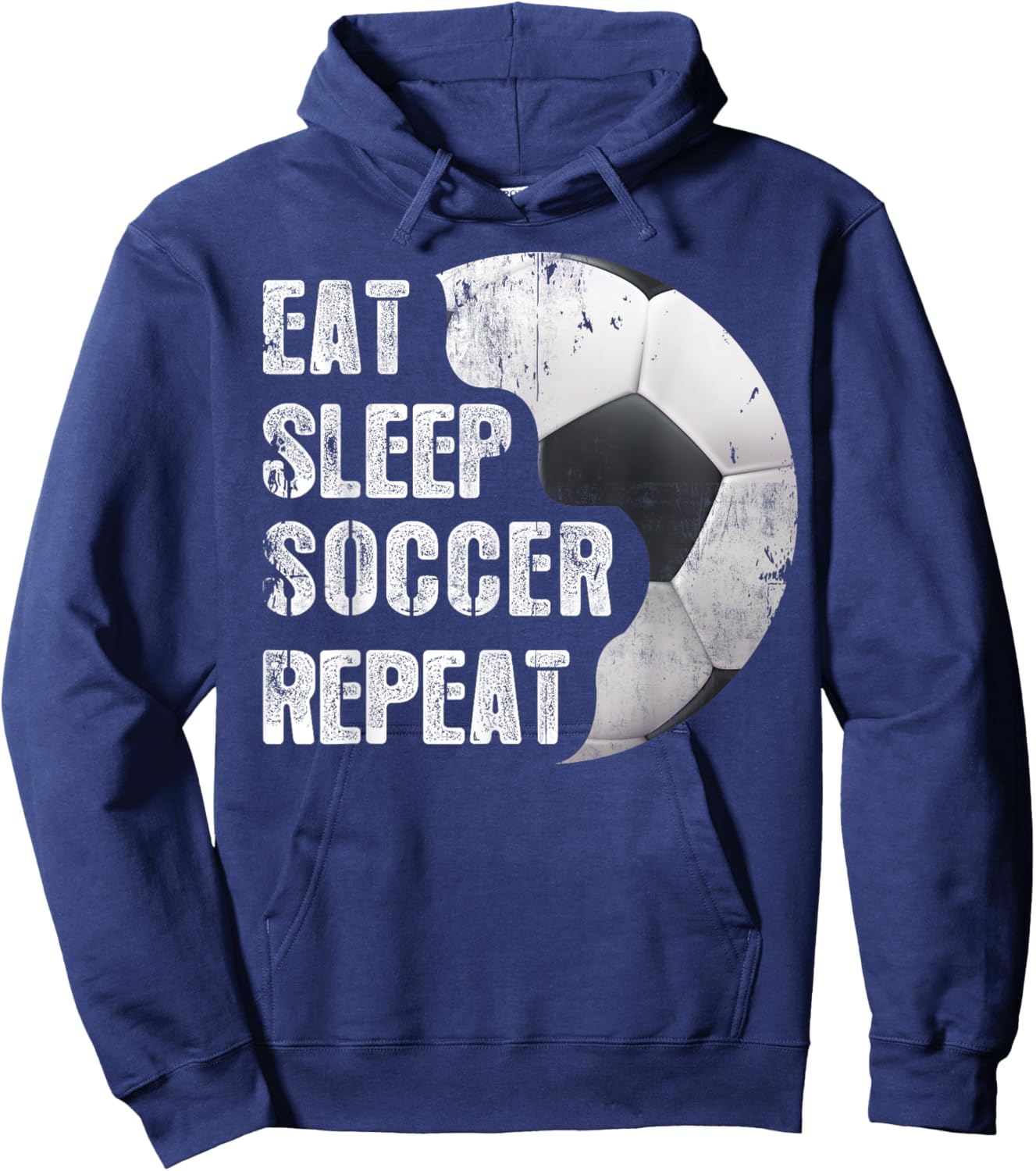 EAT SLEEP SOCCER REPEAT Funny Baseball Softball Player Hoodie - Hoodie | Navy