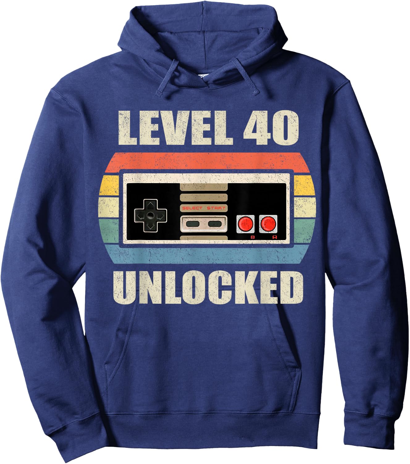 Unlocked Level 40 Birthday Men Women Video Game Controller Hoodie - Hoodie | Navy