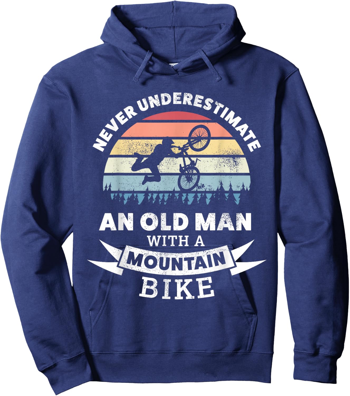 Funny Mountain Biking MTB Gift Dad | for Cyclist Hoodie - Hoodie | Navy