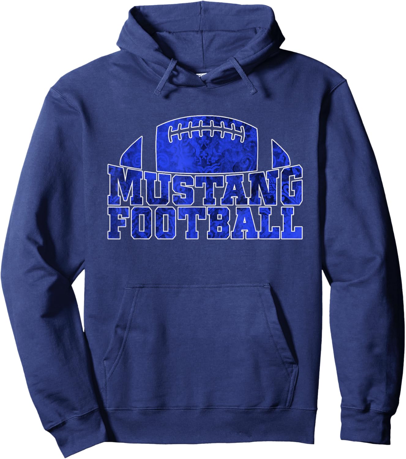 Friendswood Mustangs Football Pattern Royal Hoodie - Hoodie | Navy