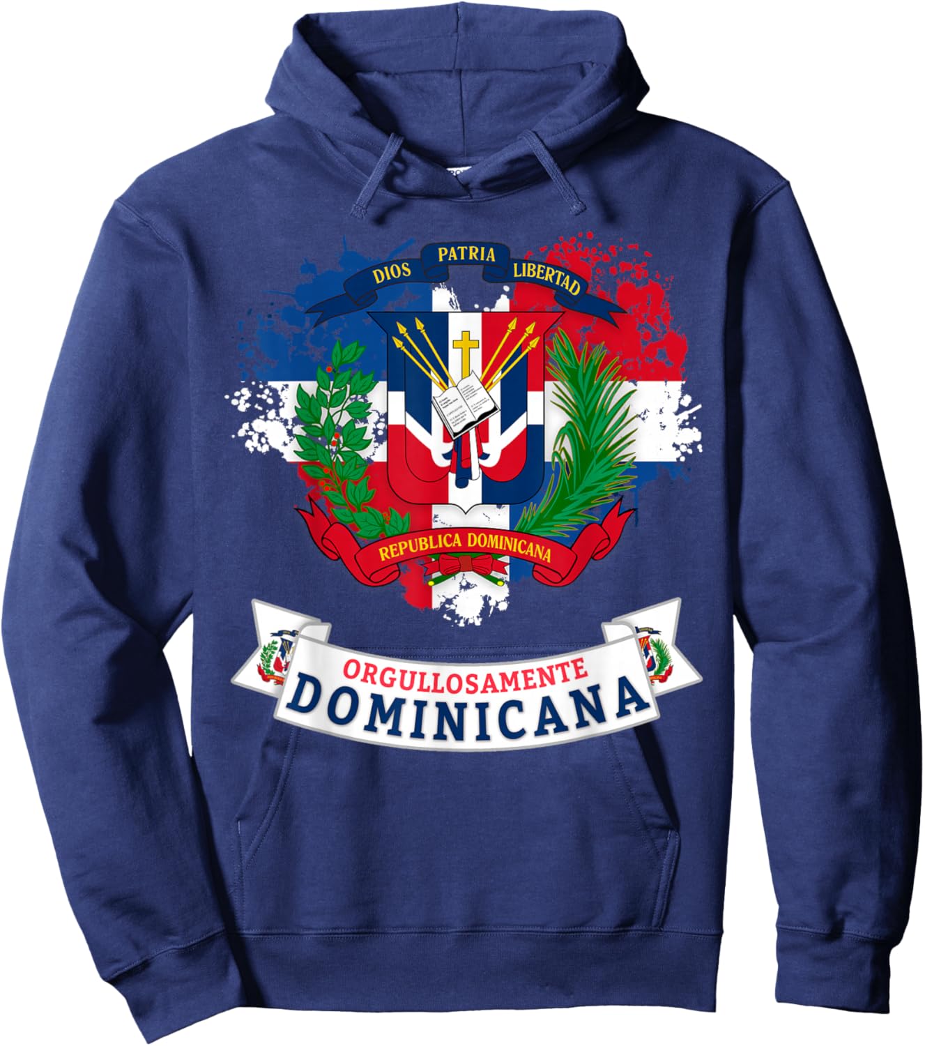 Coat of Arms Republica Dominicana For Kids & Dominican Flag Hoodie - Hoodie | Navy