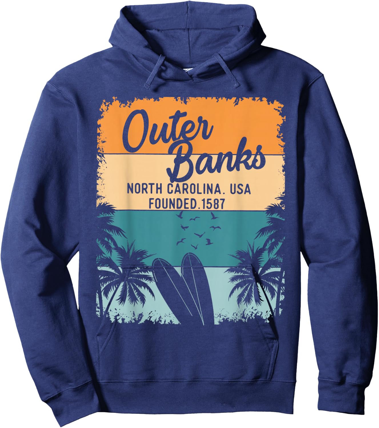 Outer Banks Shirts Men Women OBX North Carolina NC Hoodie - Hoodie | Navy