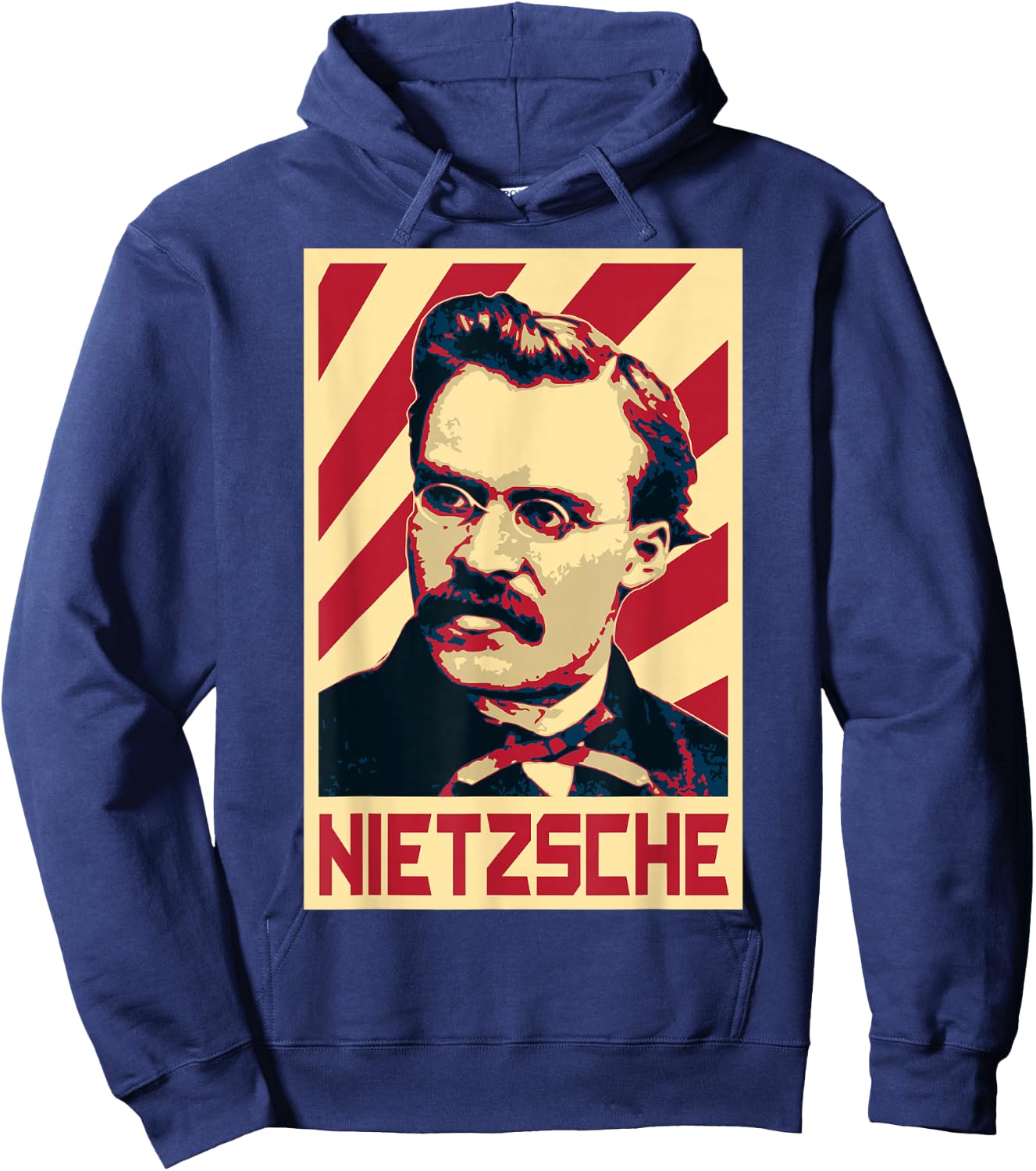 Friedrich Nietzsche Retro Propaganda Hoodie - Hoodie | Navy