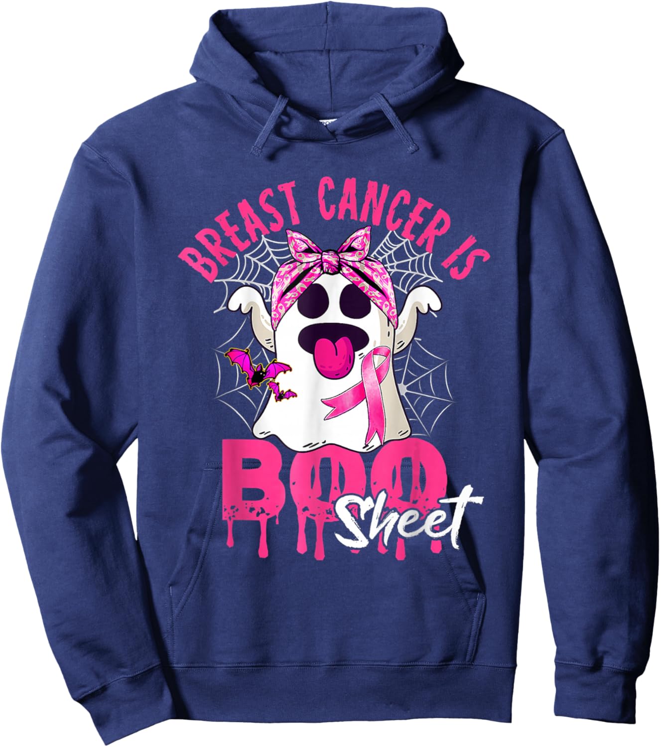 Breast Cancer Is Boo Sheet Halloween Breast Cancer Awareness Hoodie - Hoodie | Navy
