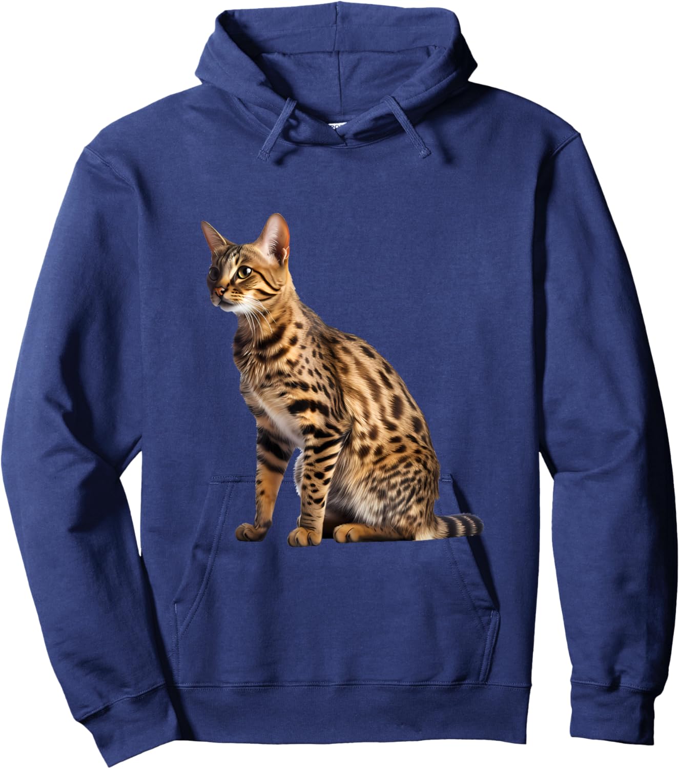 Savannah Cat Portrait Women Girls Kids Hoodie - Hoodie | Navy