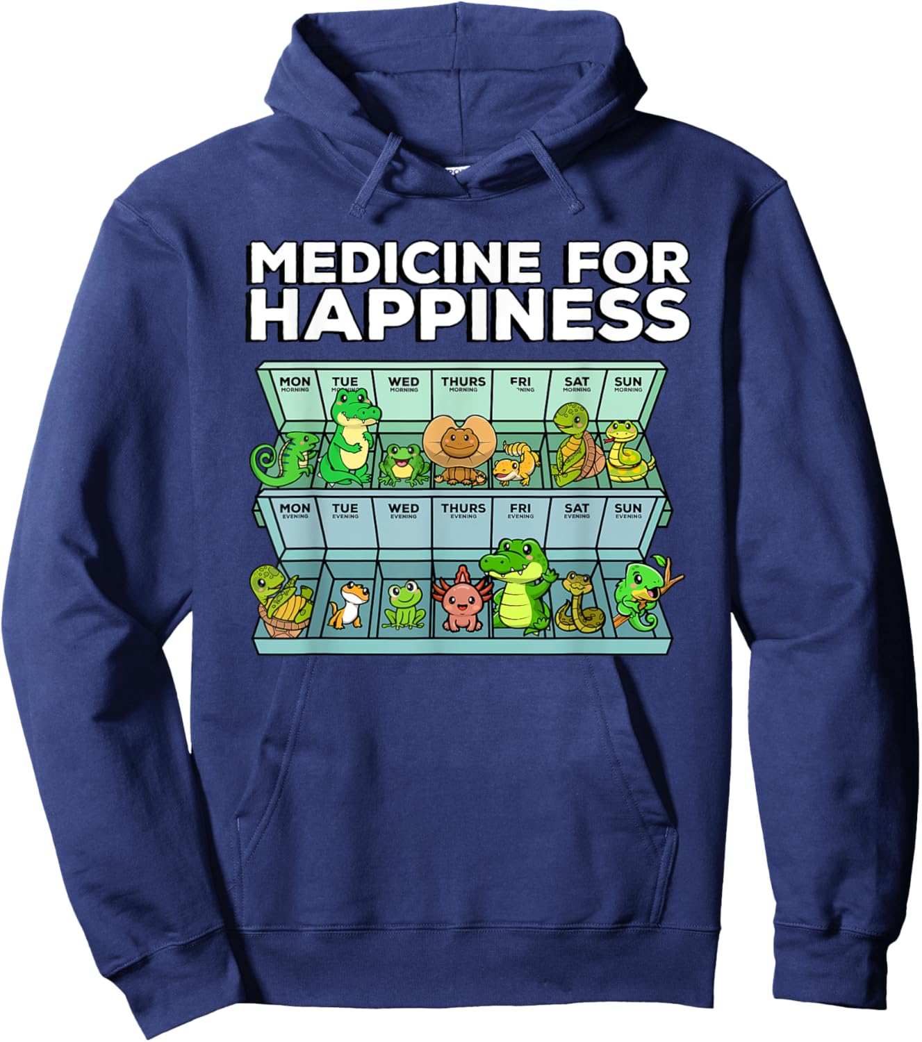 Medicine For Happiness Reptile Wildlife Animal Rescuer Hoodie - Hoodie | Navy
