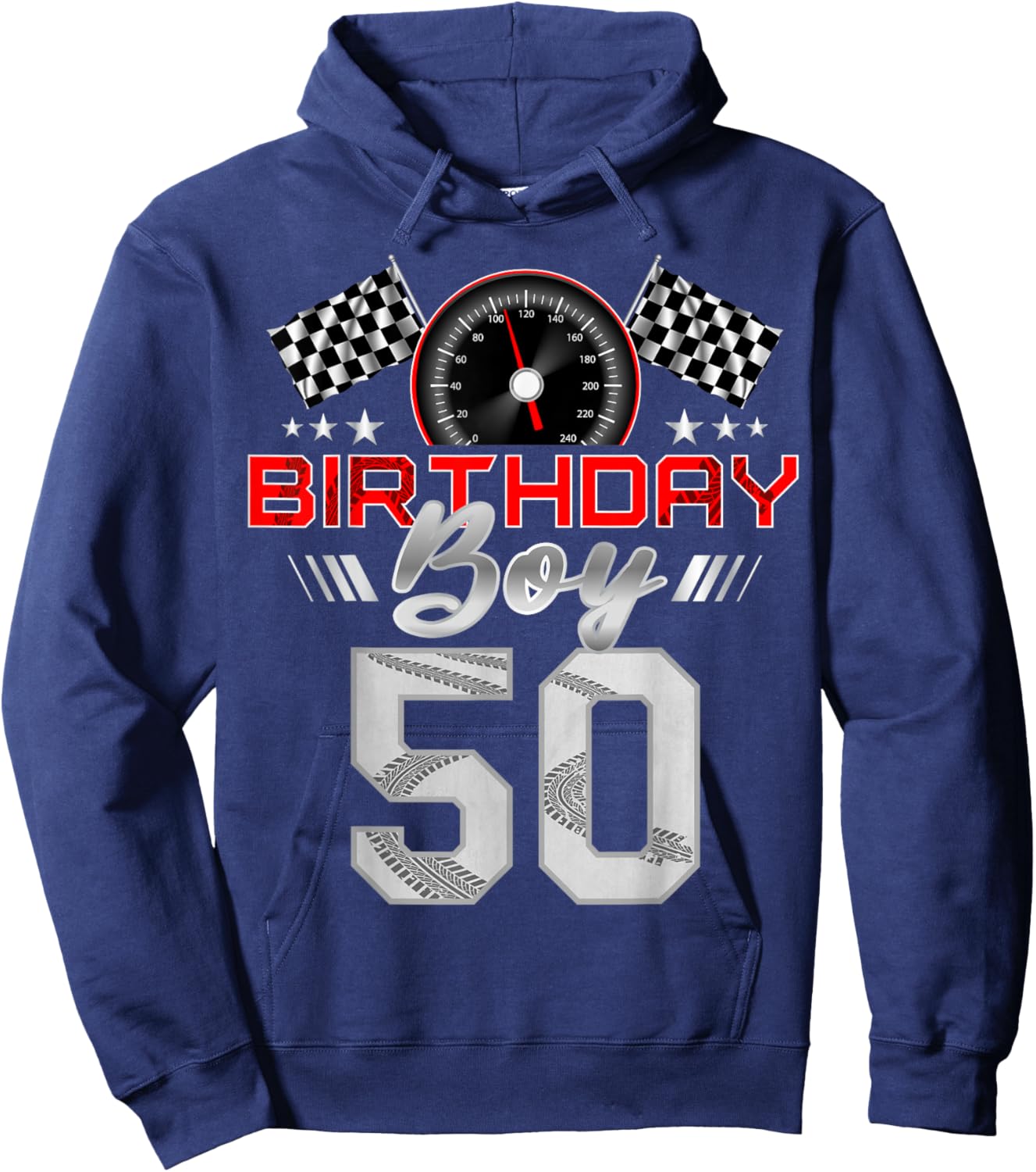 Racing Car 50th Birthday Boy Race Car 50 Year Old B-Day Hoodie - Hoodie | Navy