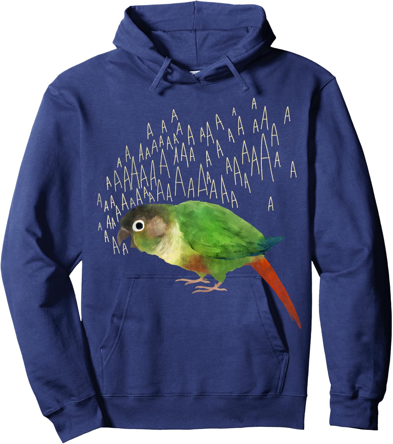 Screaming Green Cheek Conure Hoodie - Hoodie | Navy