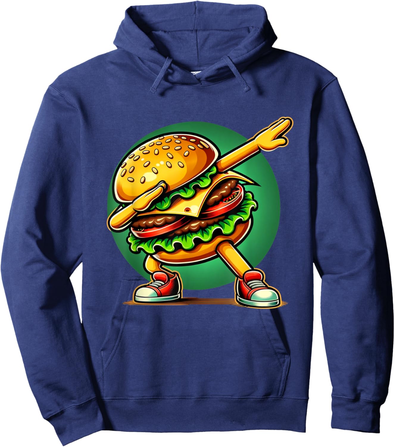 Burger Dabbing Dancing Funny Burger Hamburger Food Foodie Hoodie - Hoodie | Navy