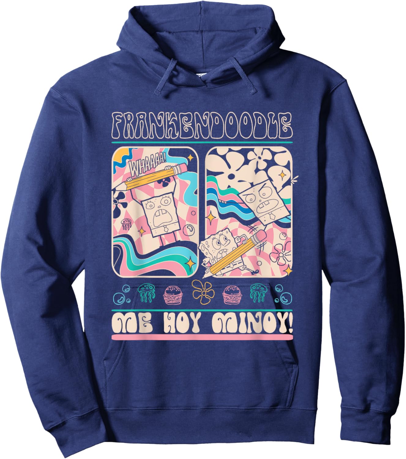 SpongeBob SquarePants Frankendoodle Me Hoy Minoy! Retro Hoodie - Hoodie | Navy