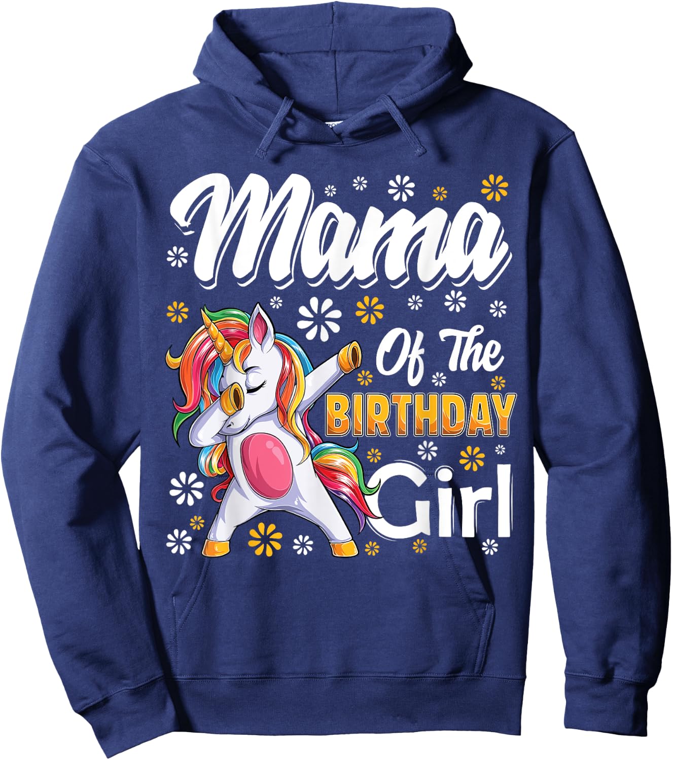 awesome dabbing unicorn birthday Mama Family Matching Hoodie - Hoodie | Navy