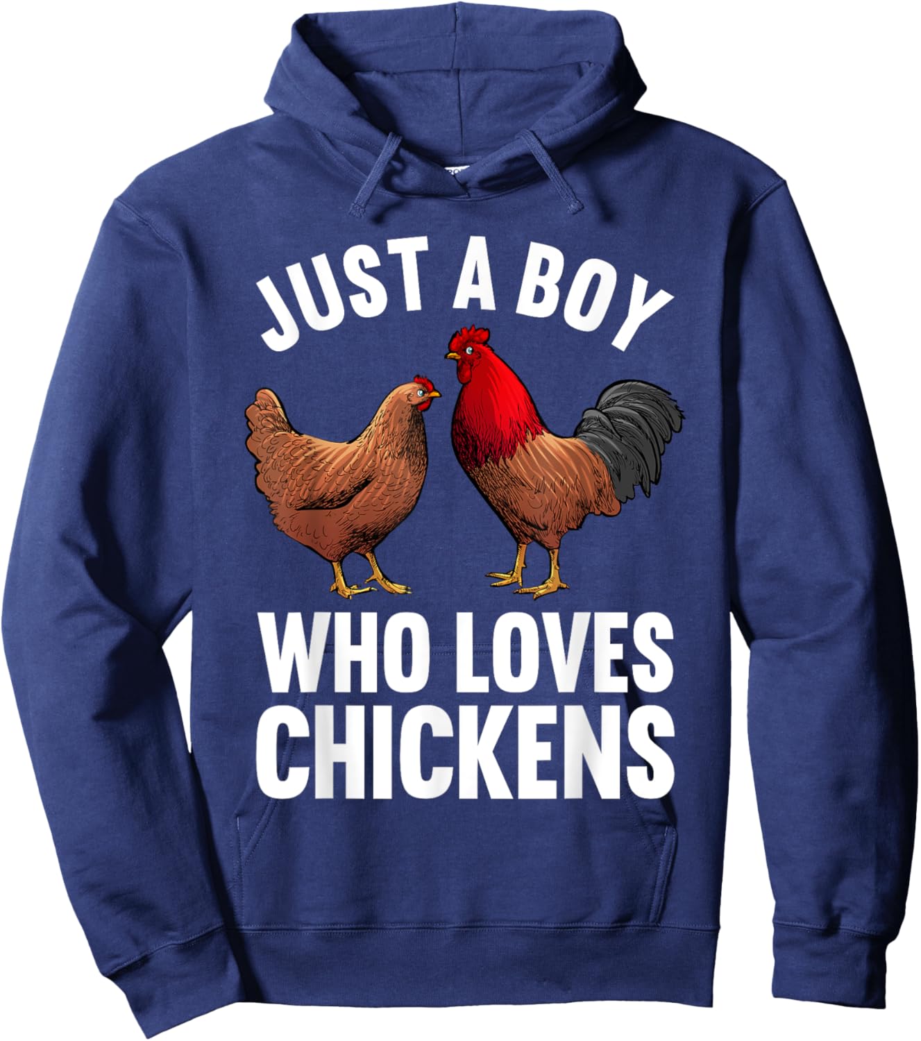 Funny Chicken Art Boys Farm Animal Chicken Farmer Hoodie - Hoodie | Navy