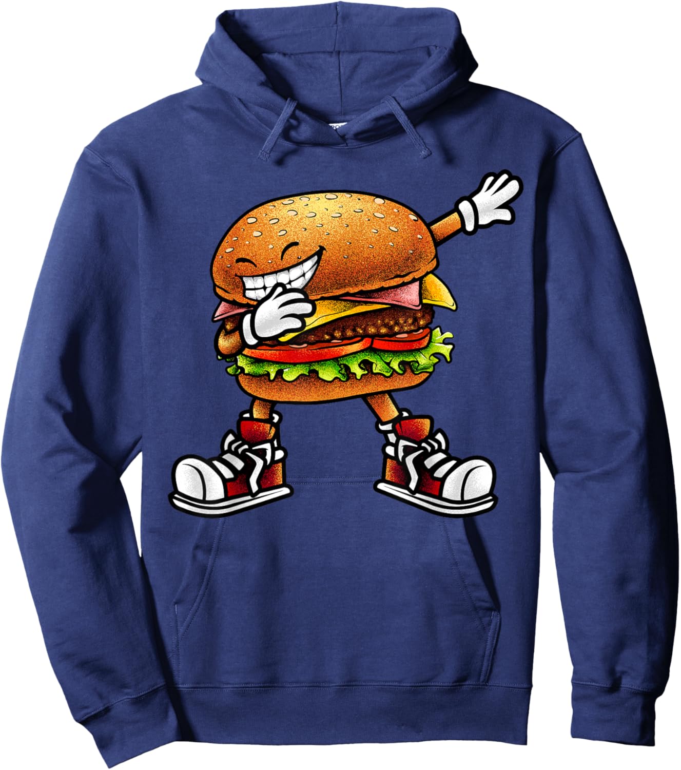 Funny Hamburger Women Kids Cheeseburger Fast Food Hoodie - Hoodie | Navy